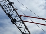 Crane Superstructure with Boom Stops