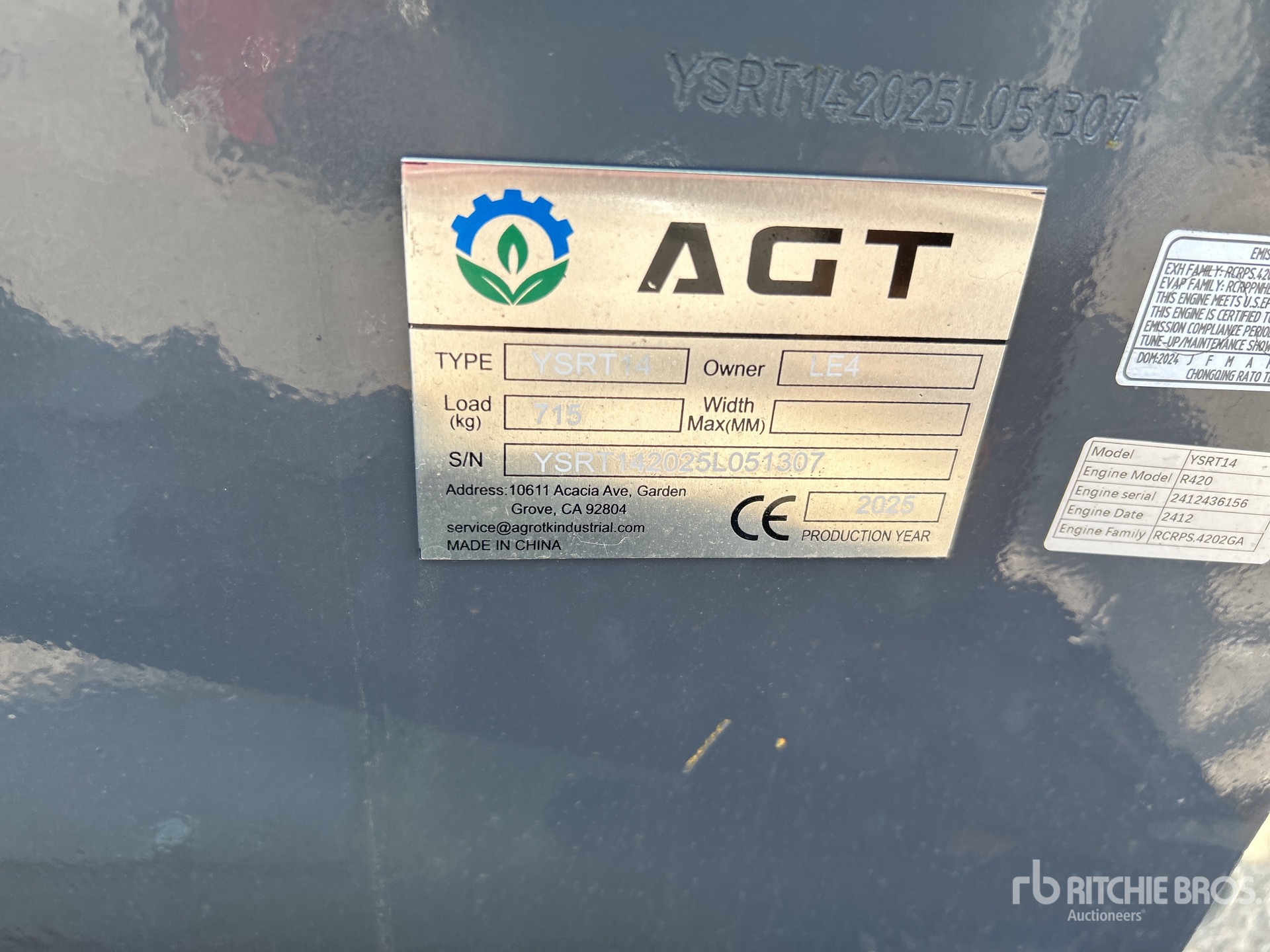 General Appearance with Serial Number / VIN