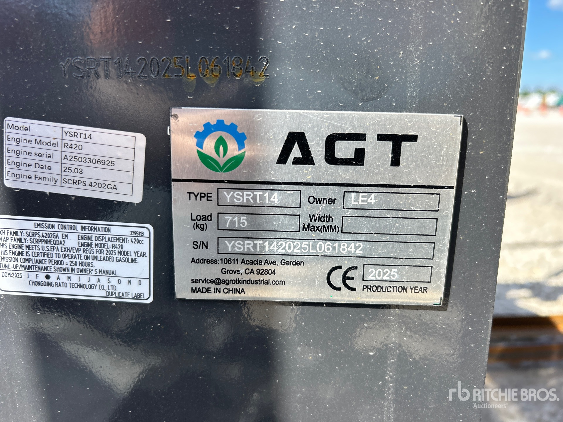 General Appearance with Serial Number / VIN