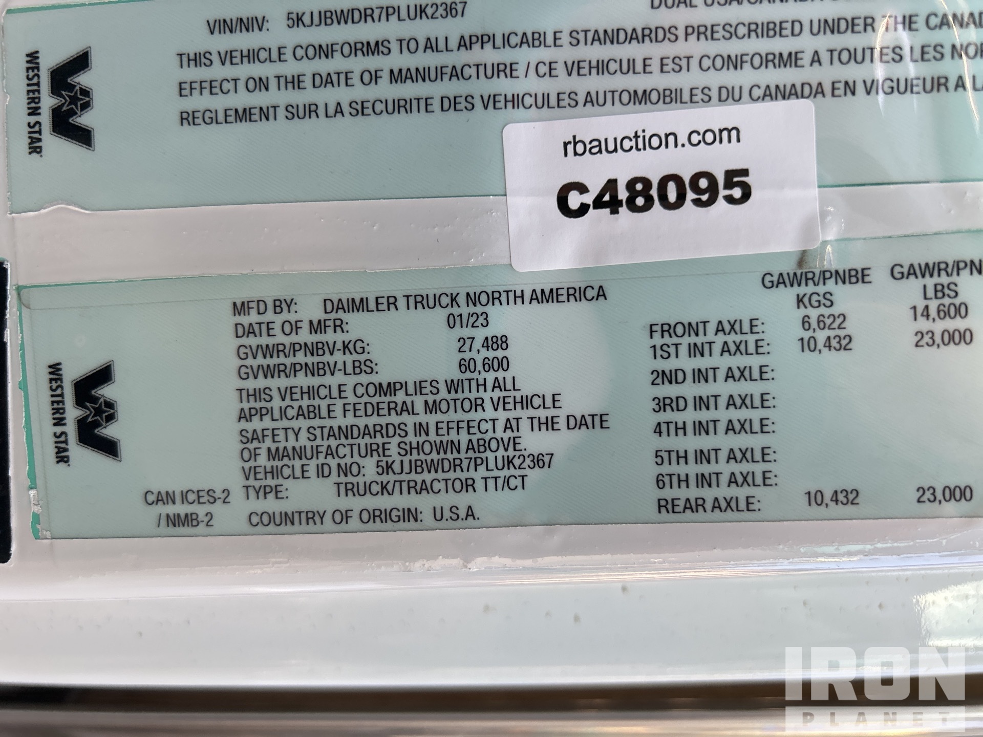 General Appearance with N.º de serie/VIN