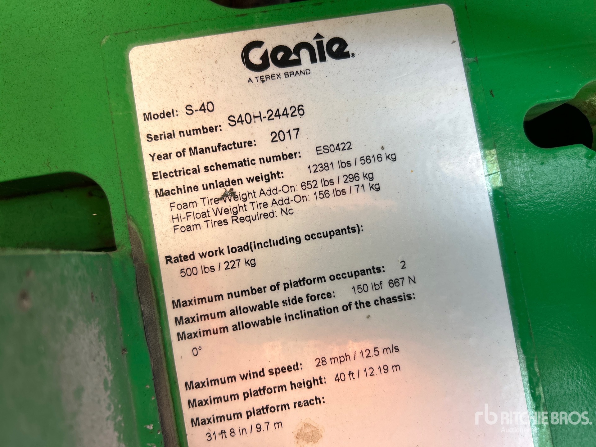 General Appearance with Serial Number / VIN