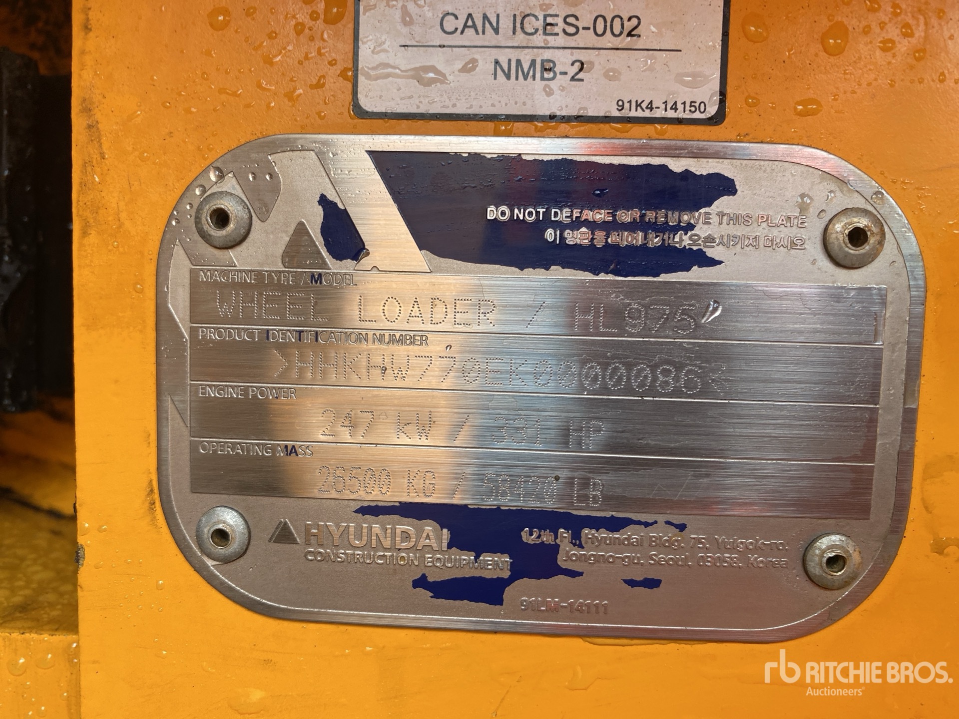 General Appearance with Serial Number / VIN