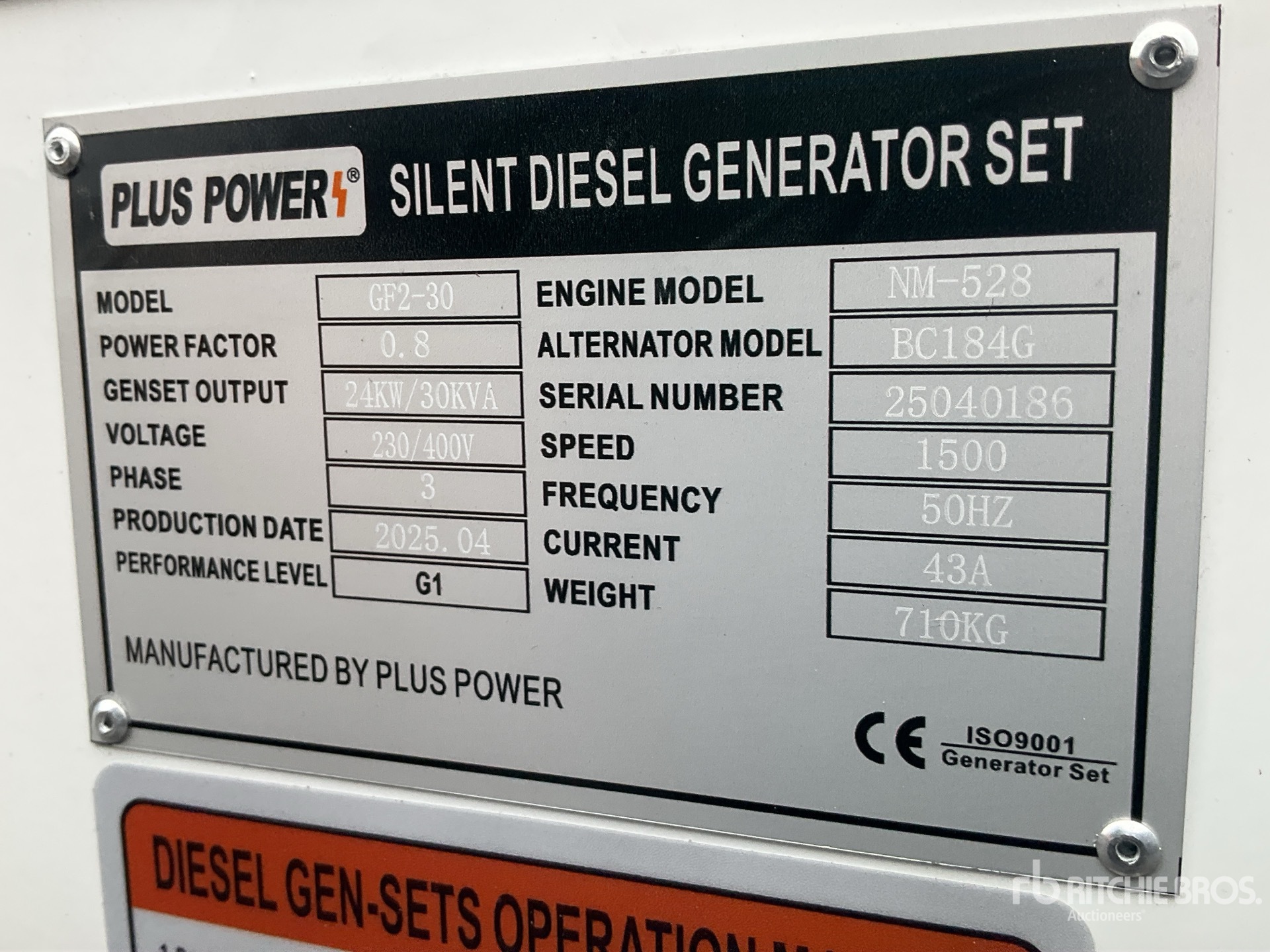 General Appearance with Serial Number / VIN
