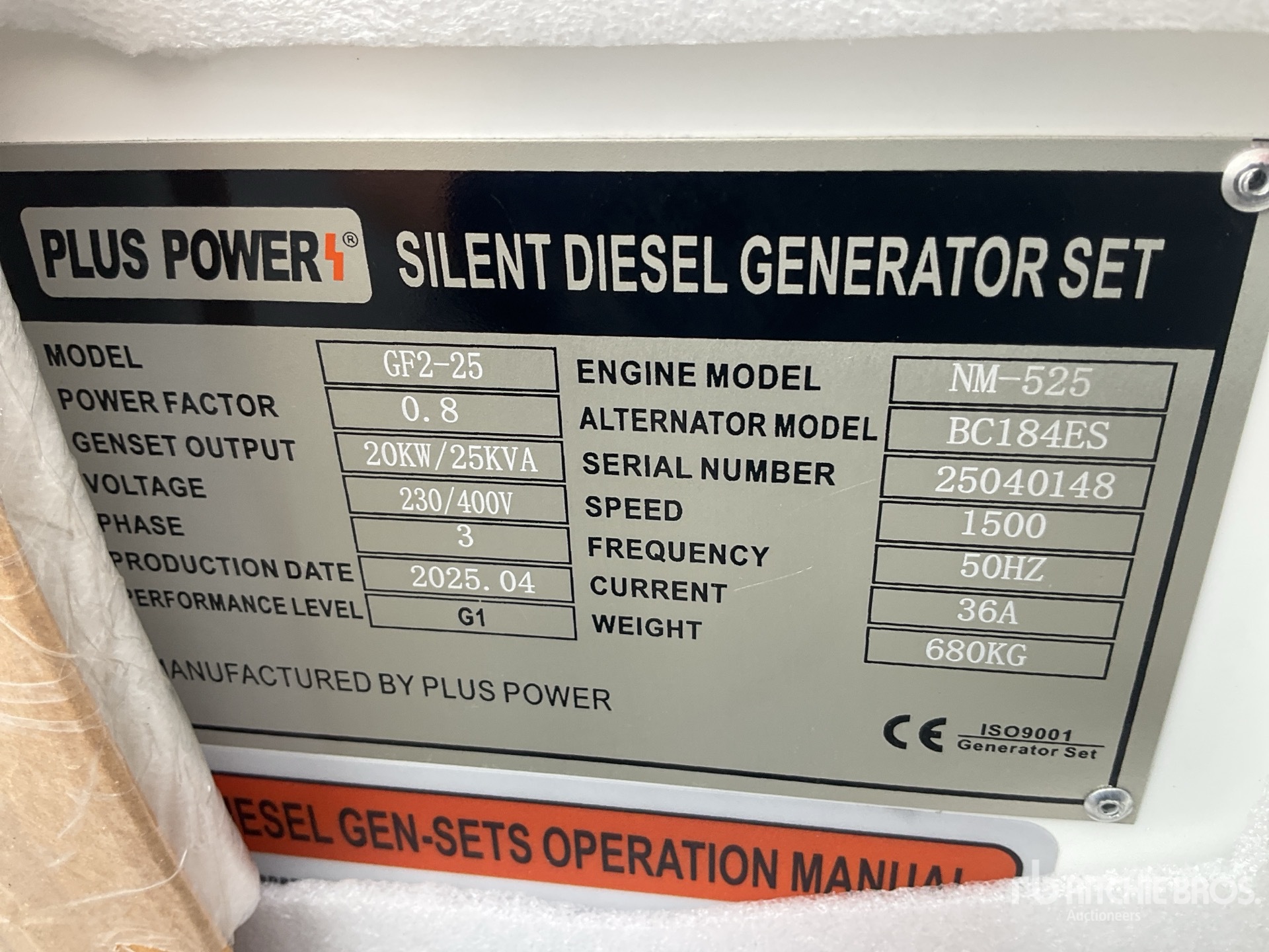 General Appearance with Serial Number / VIN