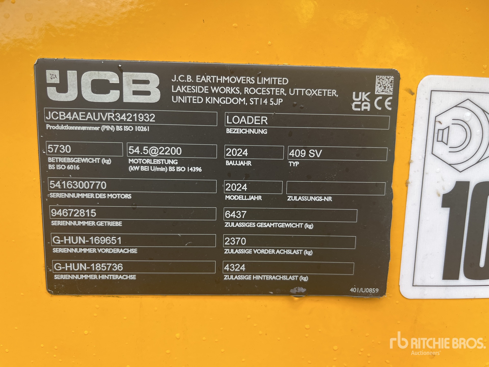 General Appearance with Serial Number / VIN