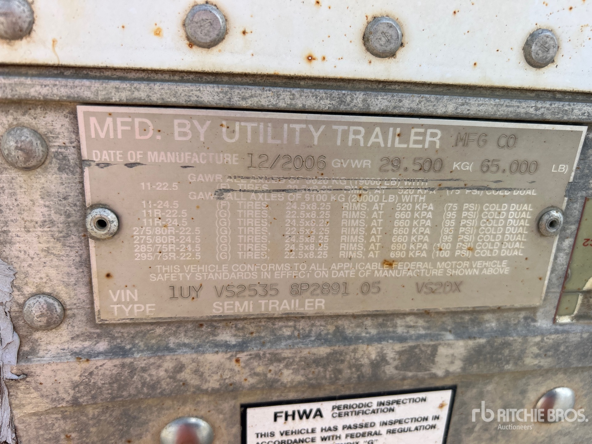General Appearance with Serial Number / VIN