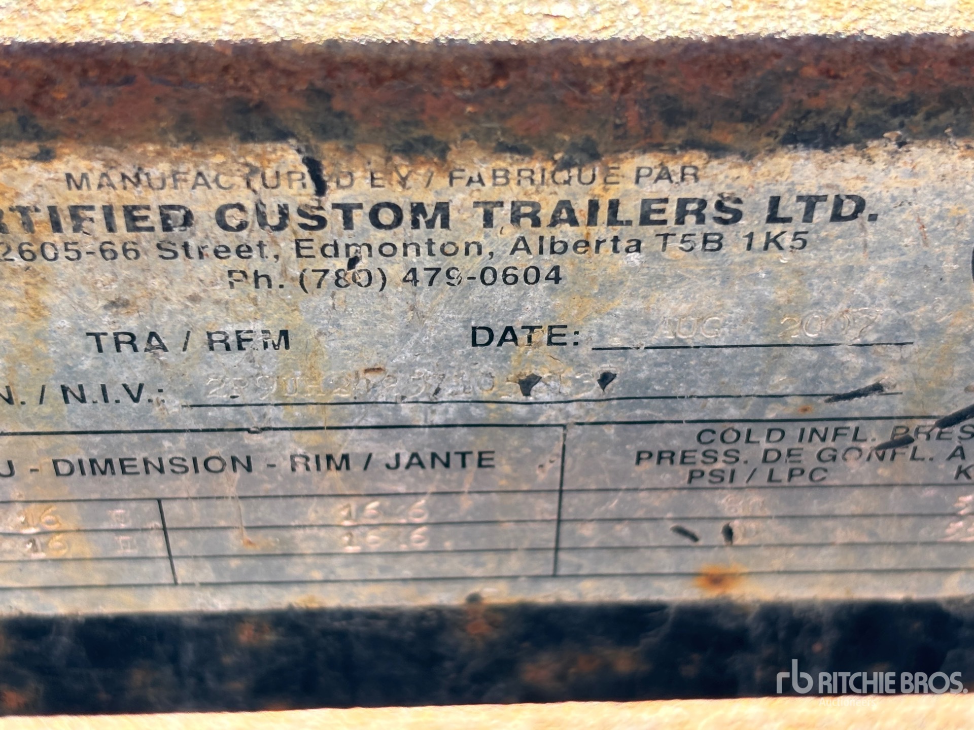 General Appearance with Serial Number / VIN