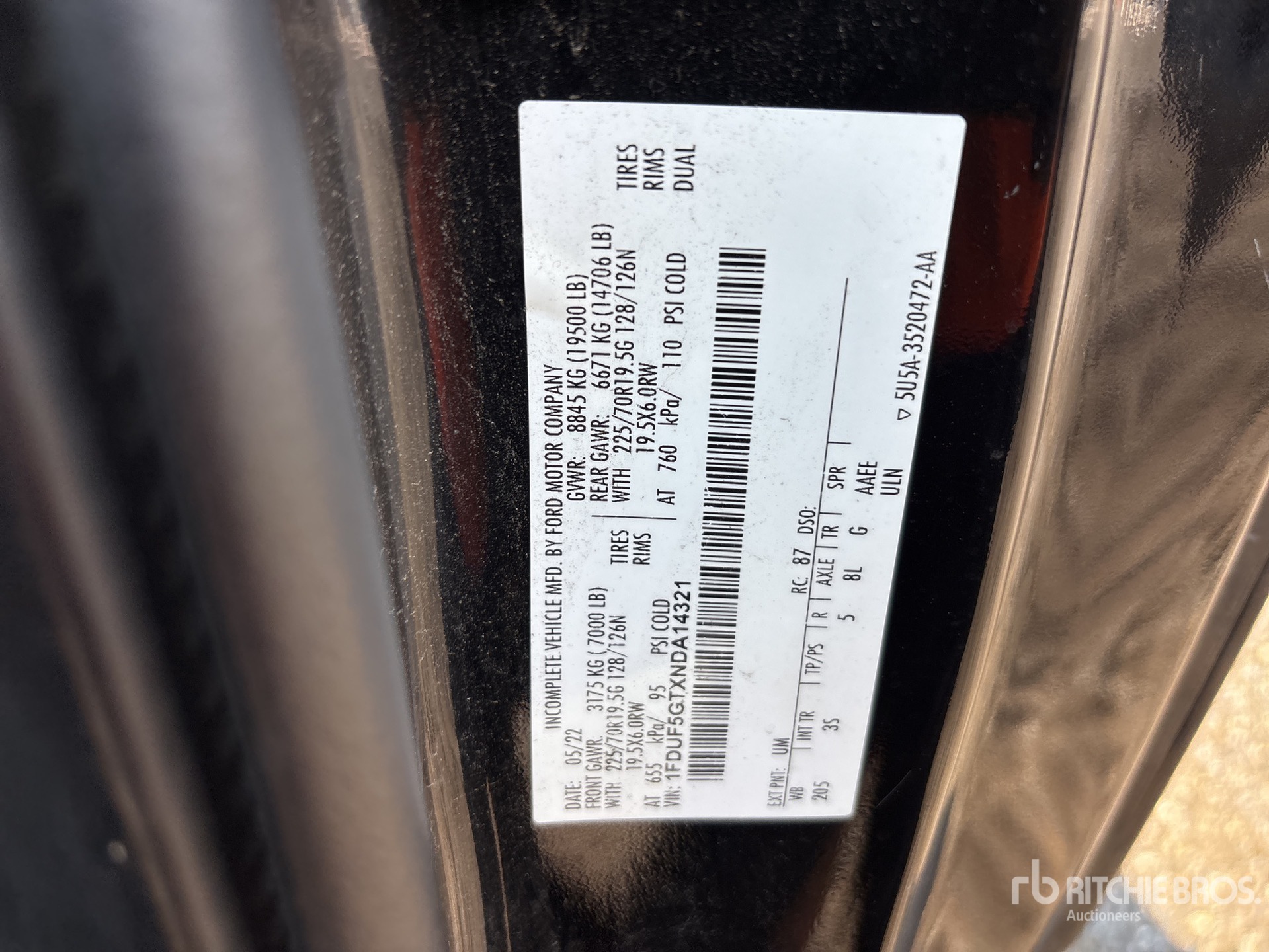 General Appearance with Serial Number / VIN