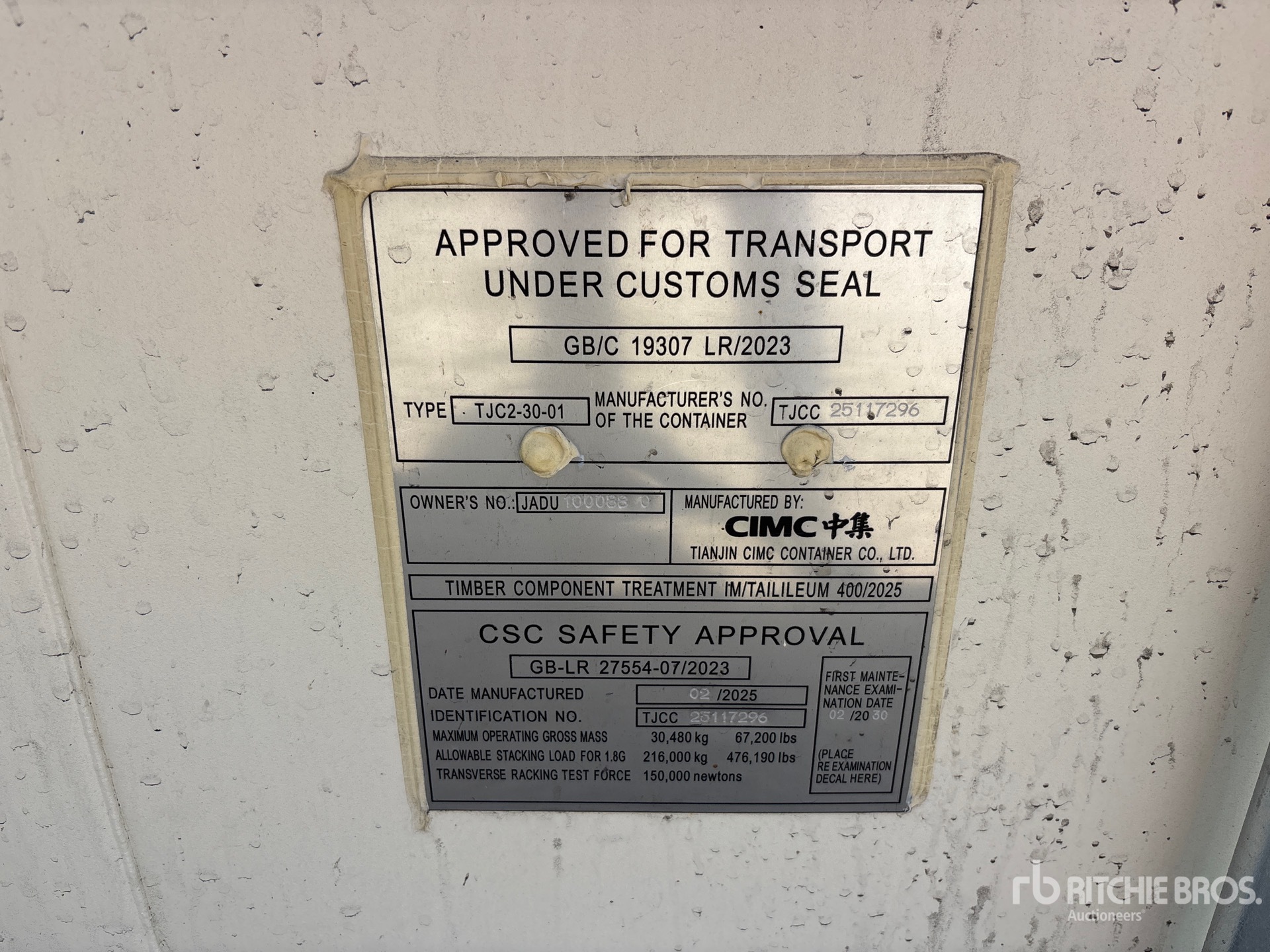 General Appearance with Serial Number / VIN
