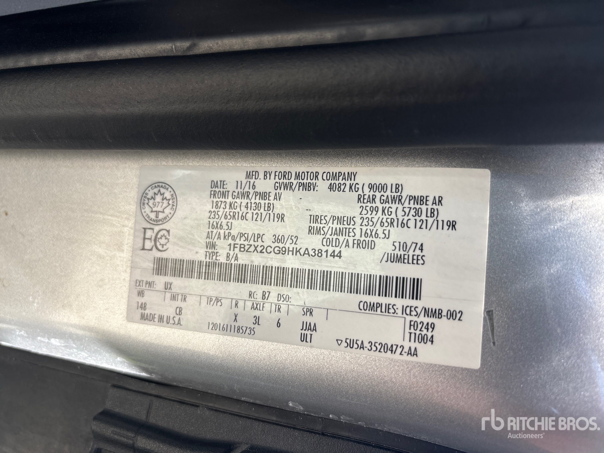 General Appearance with Serial Number / VIN