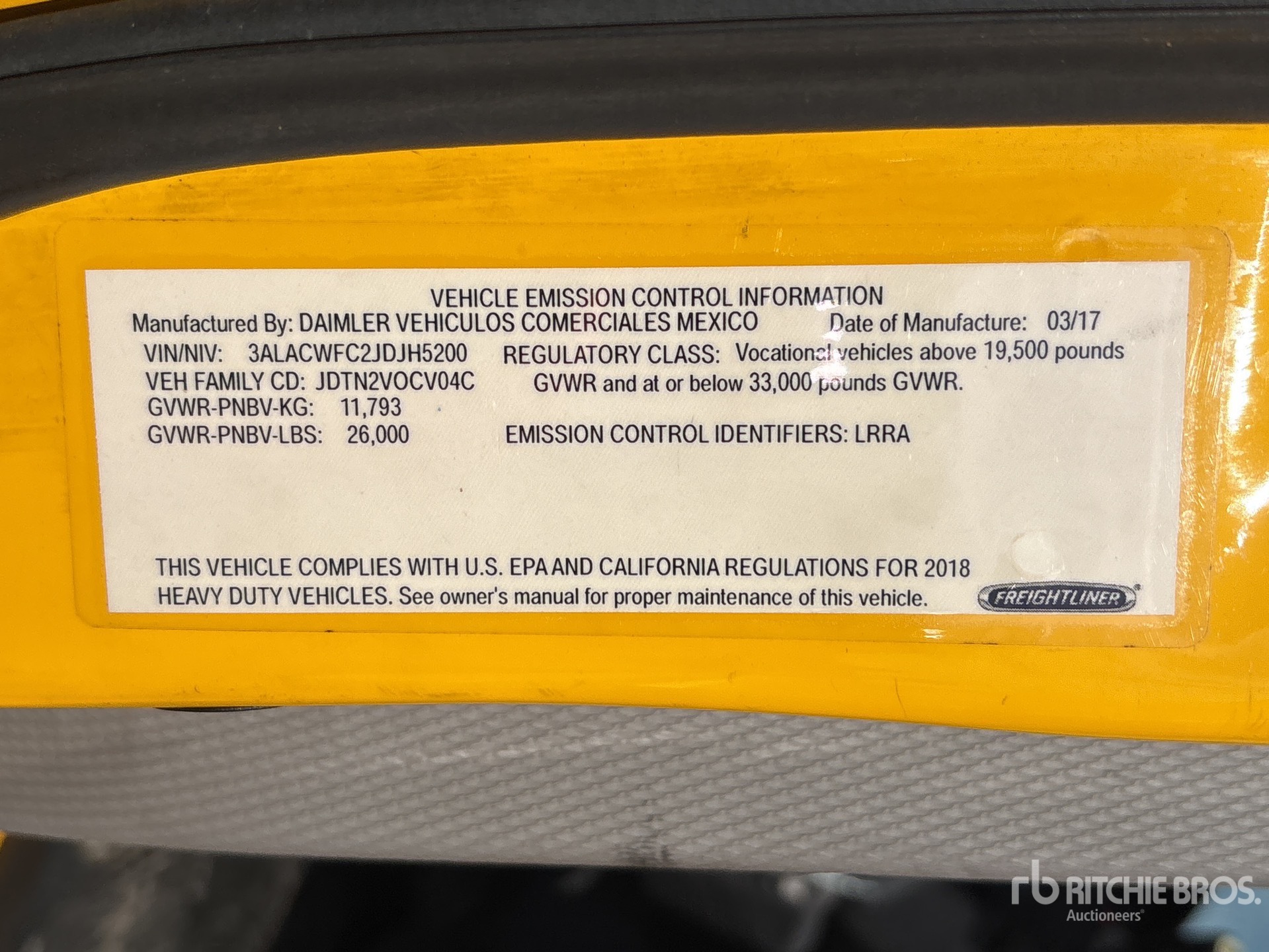 General Appearance with Serial Number / VIN