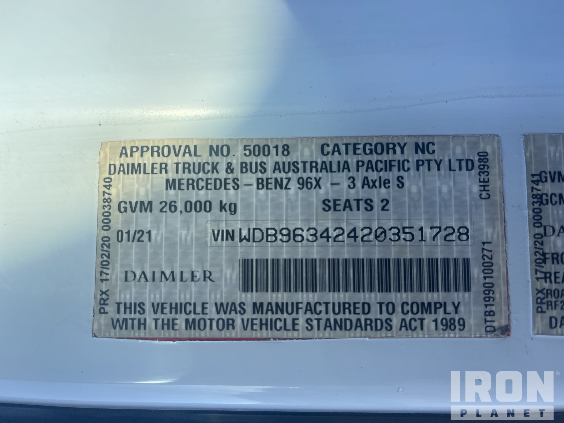 General Appearance with Serial Number / VIN