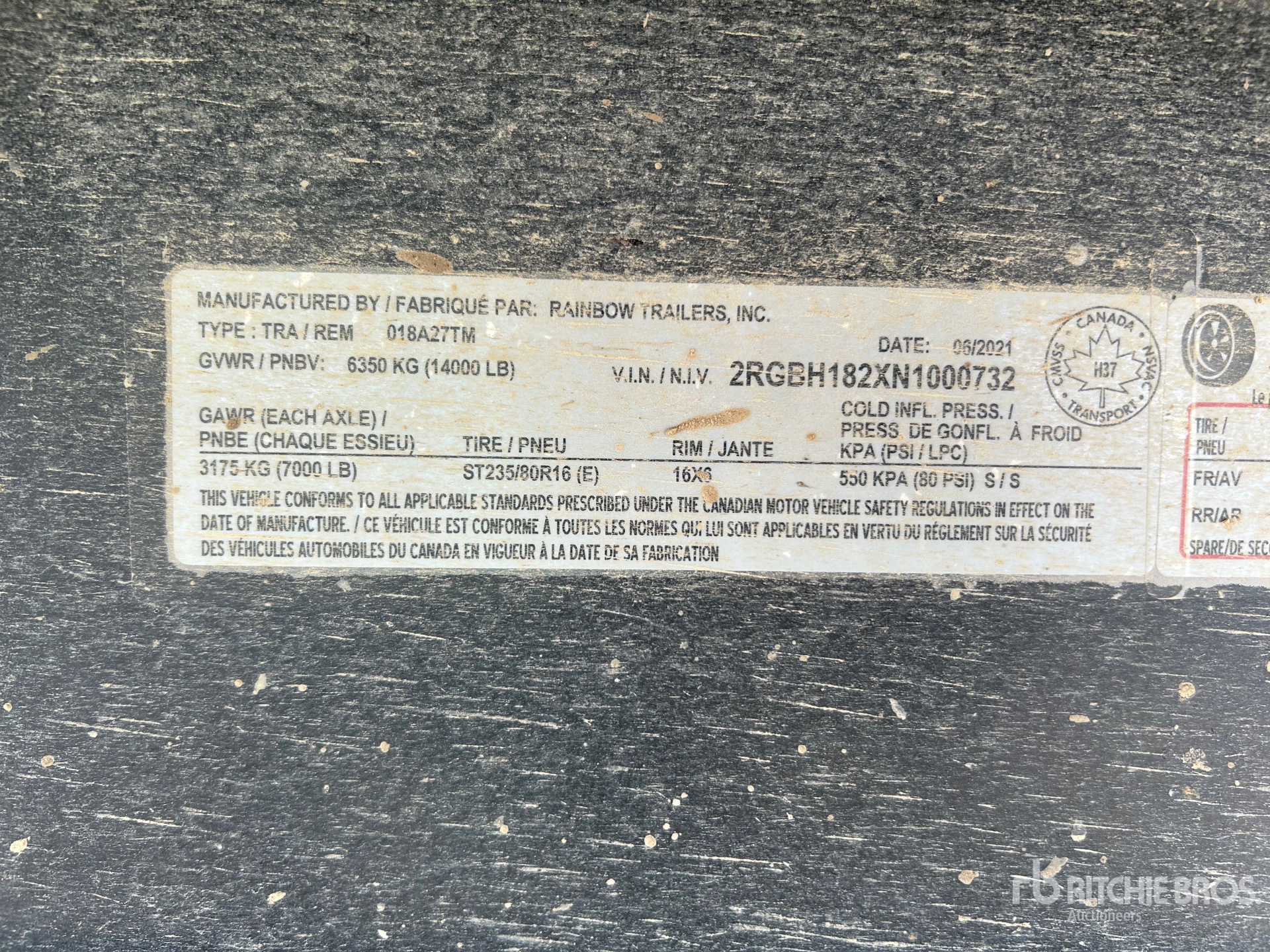 General Appearance with Serial Number / VIN