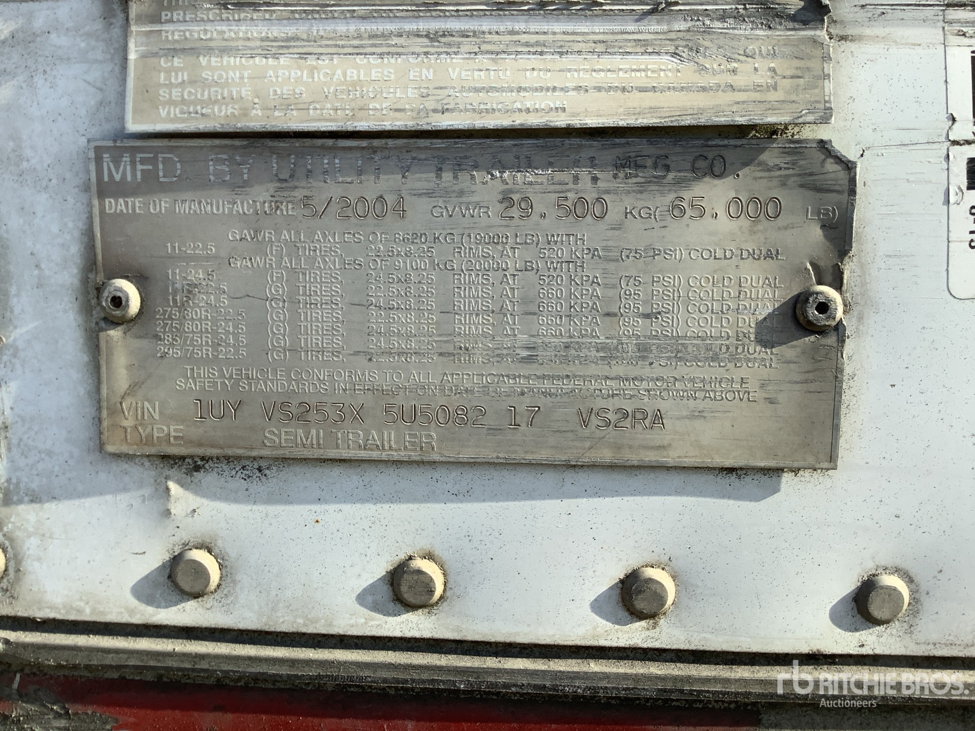 General Appearance with Serial Number / VIN