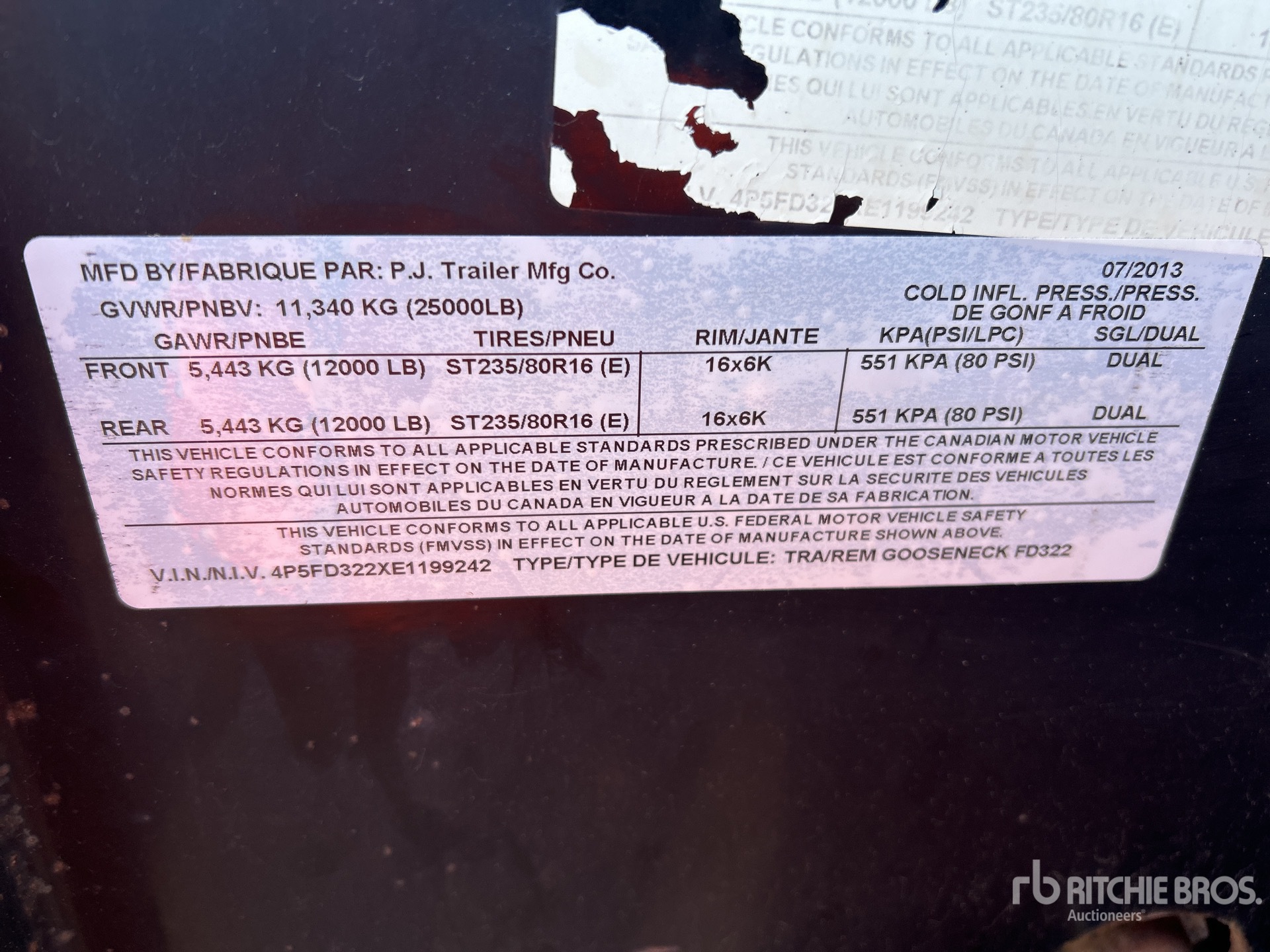 General Appearance with Serial Number / VIN