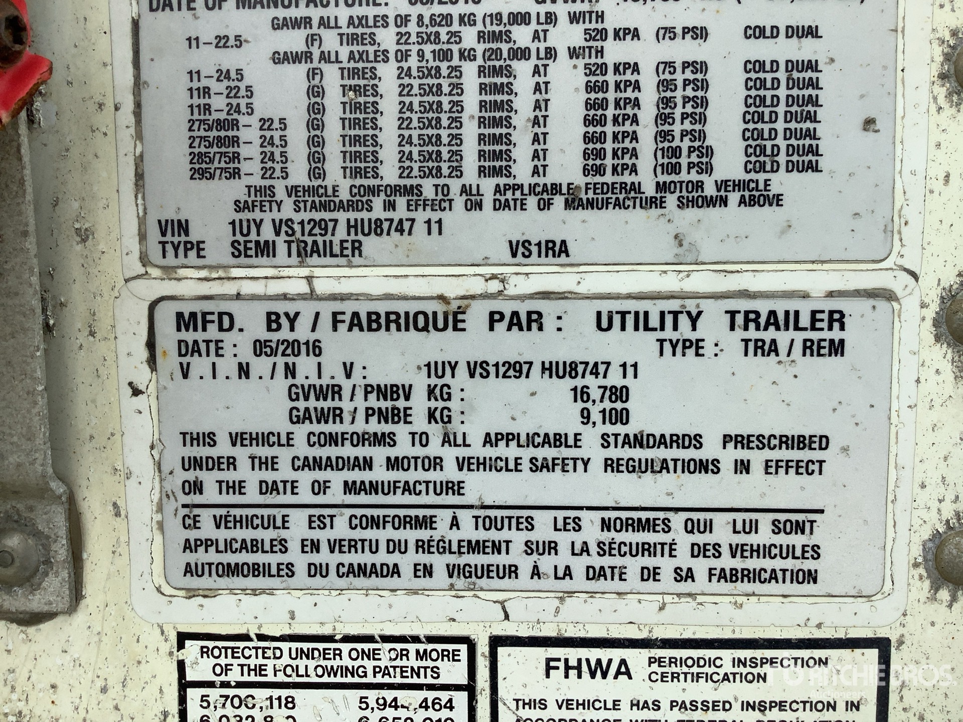 General Appearance with Serial Number / VIN