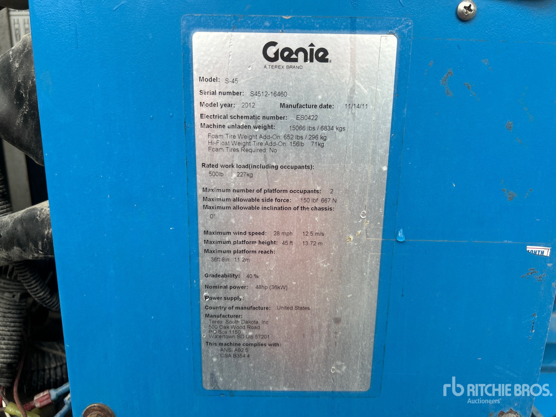 General Appearance with N.º de serie/VIN