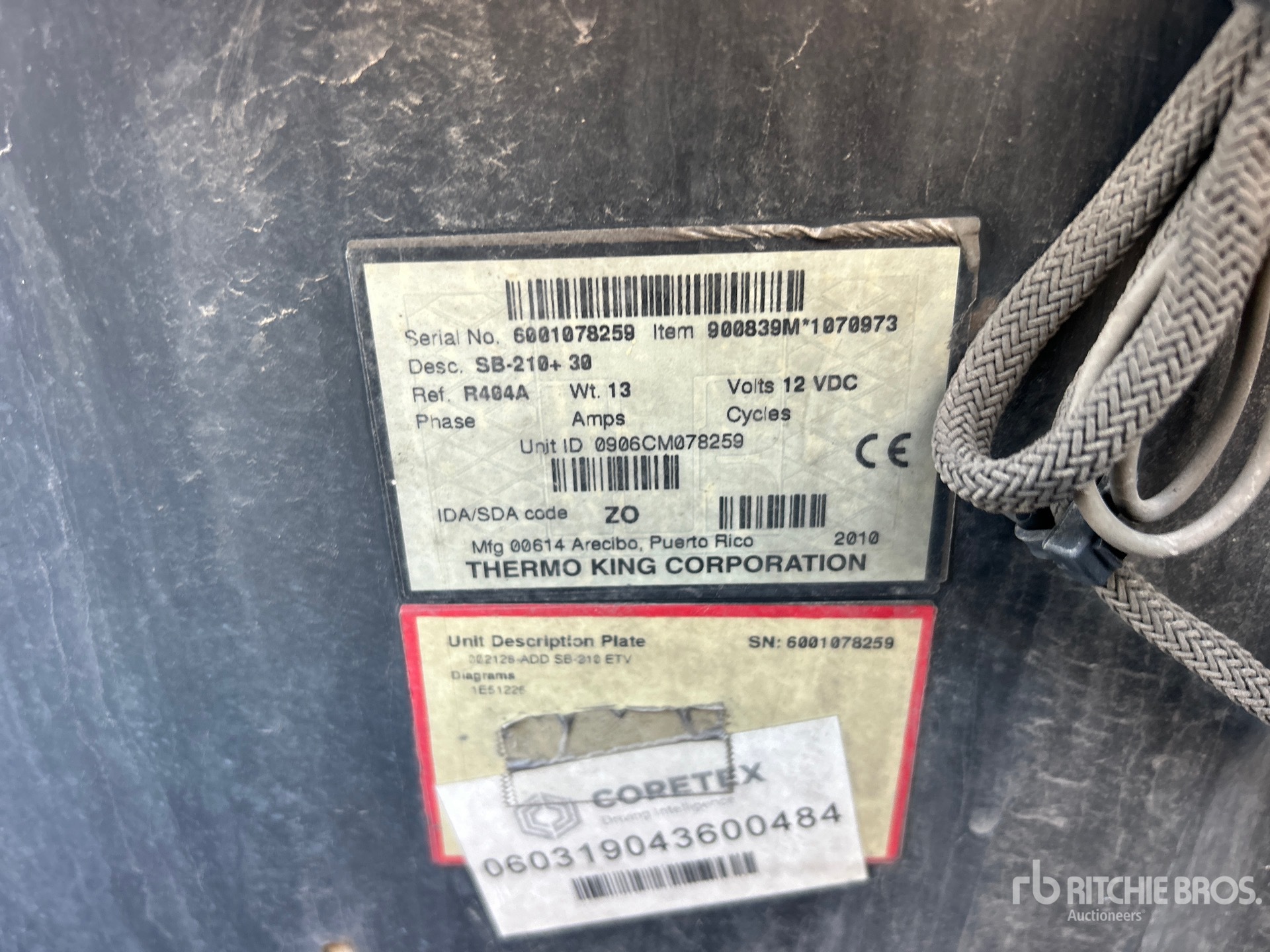 General Appearance with Refrigeration Unit Serial Number