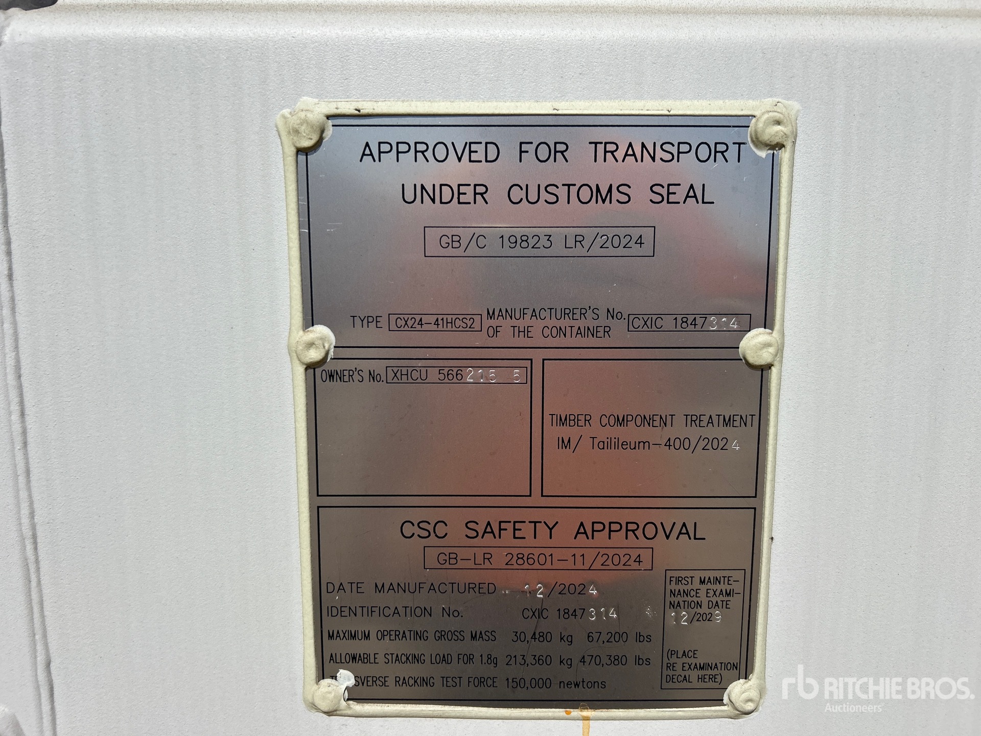 General Appearance with Serial Number / VIN