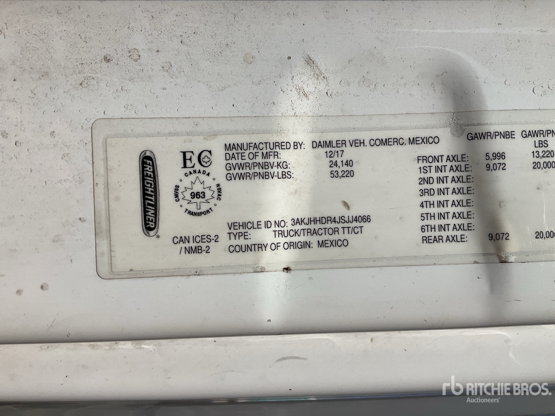 General Appearance with Serial Number / VIN