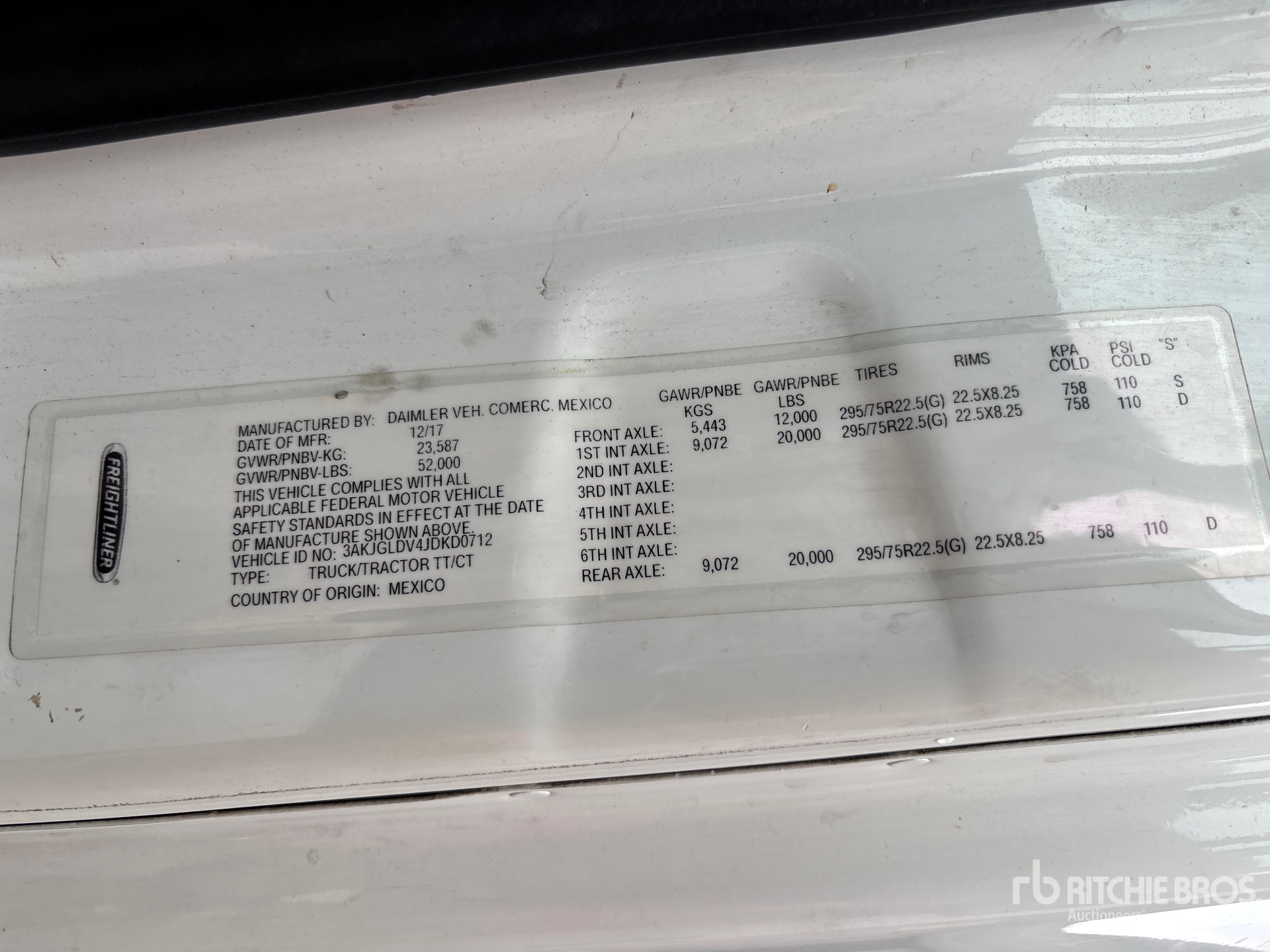 General Appearance with Serial Number / VIN