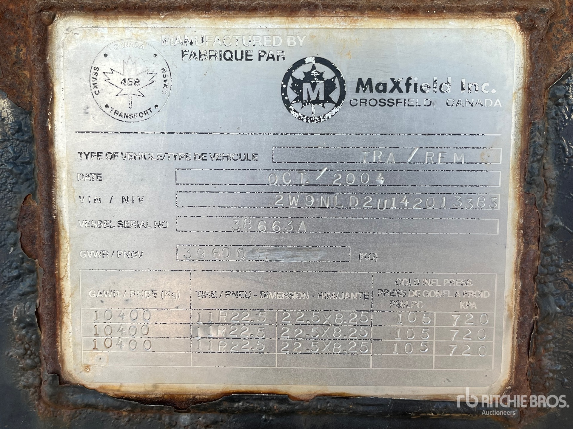 General Appearance with Serial Number / VIN