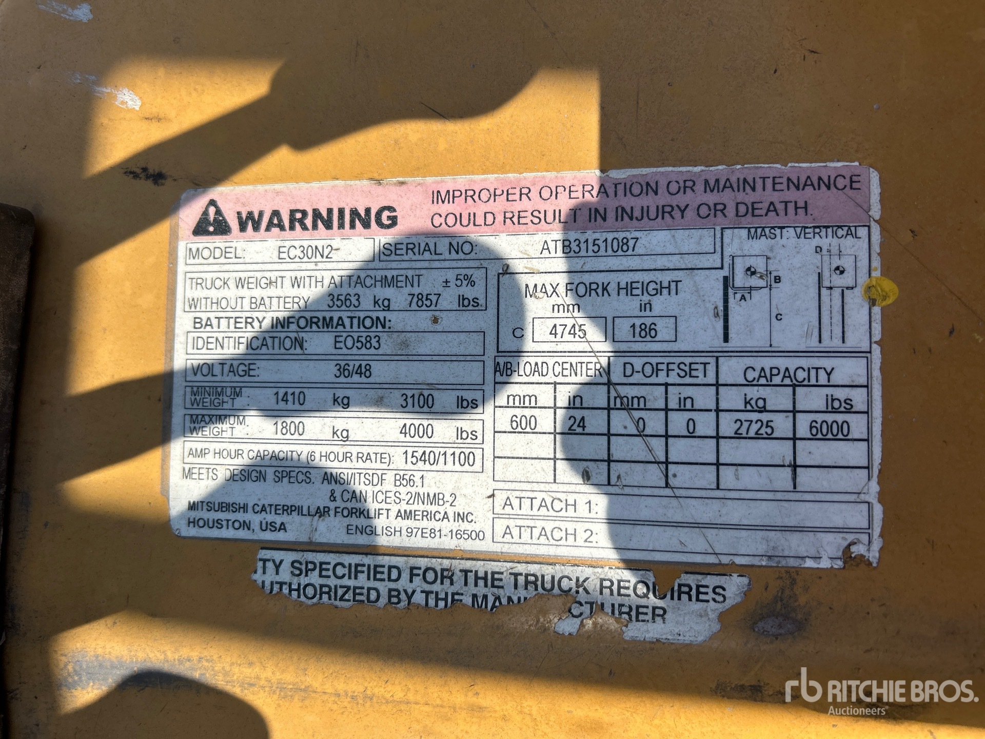 General Appearance with Serial Number / VIN