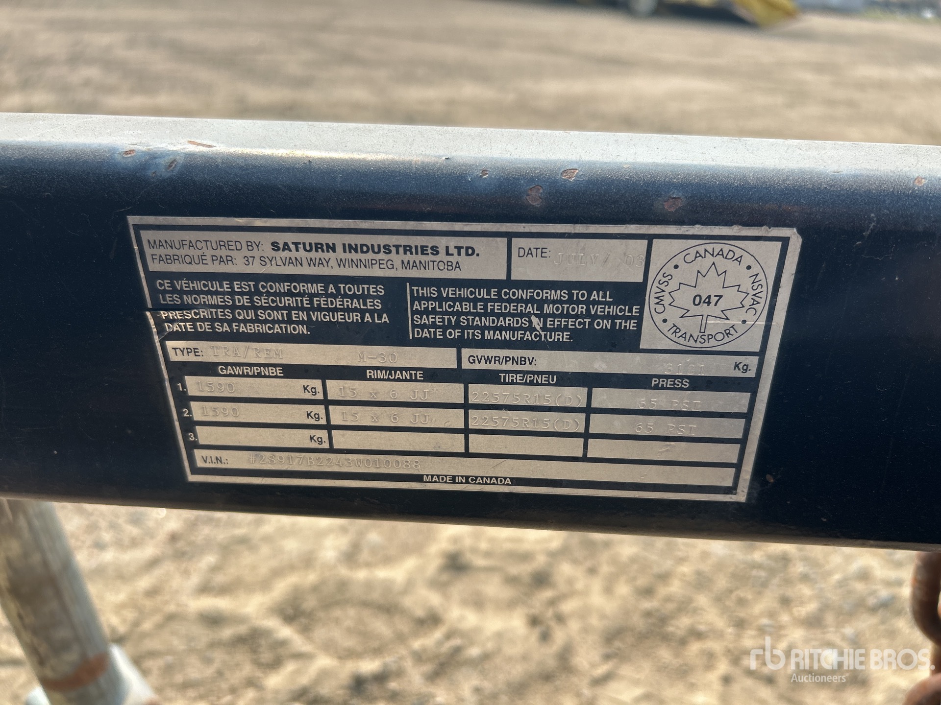 General Appearance with Serial Number / VIN