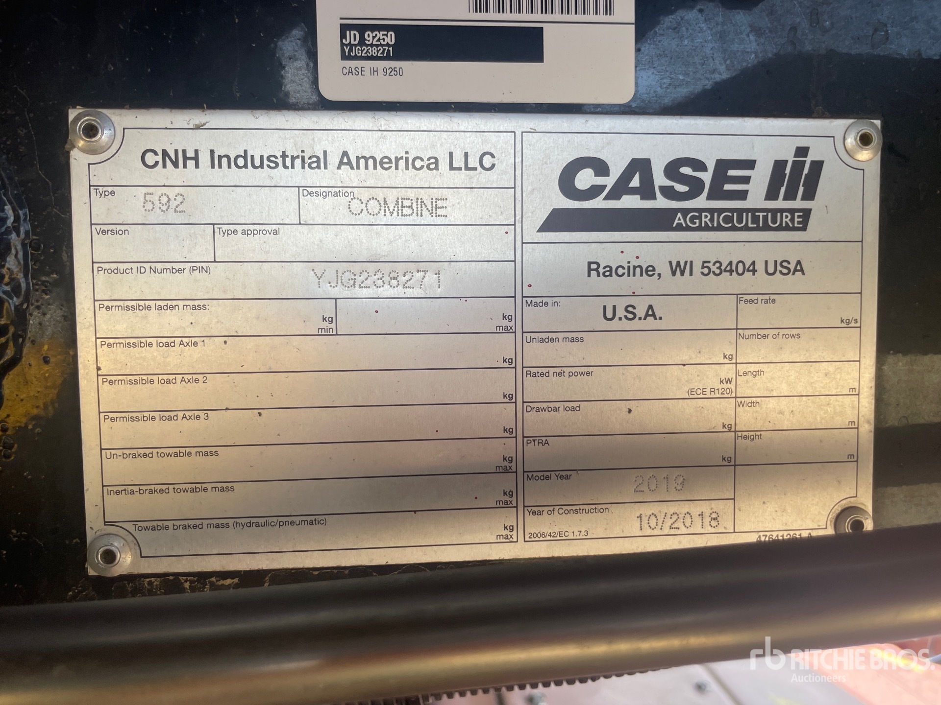 General Appearance with Serial Number / VIN