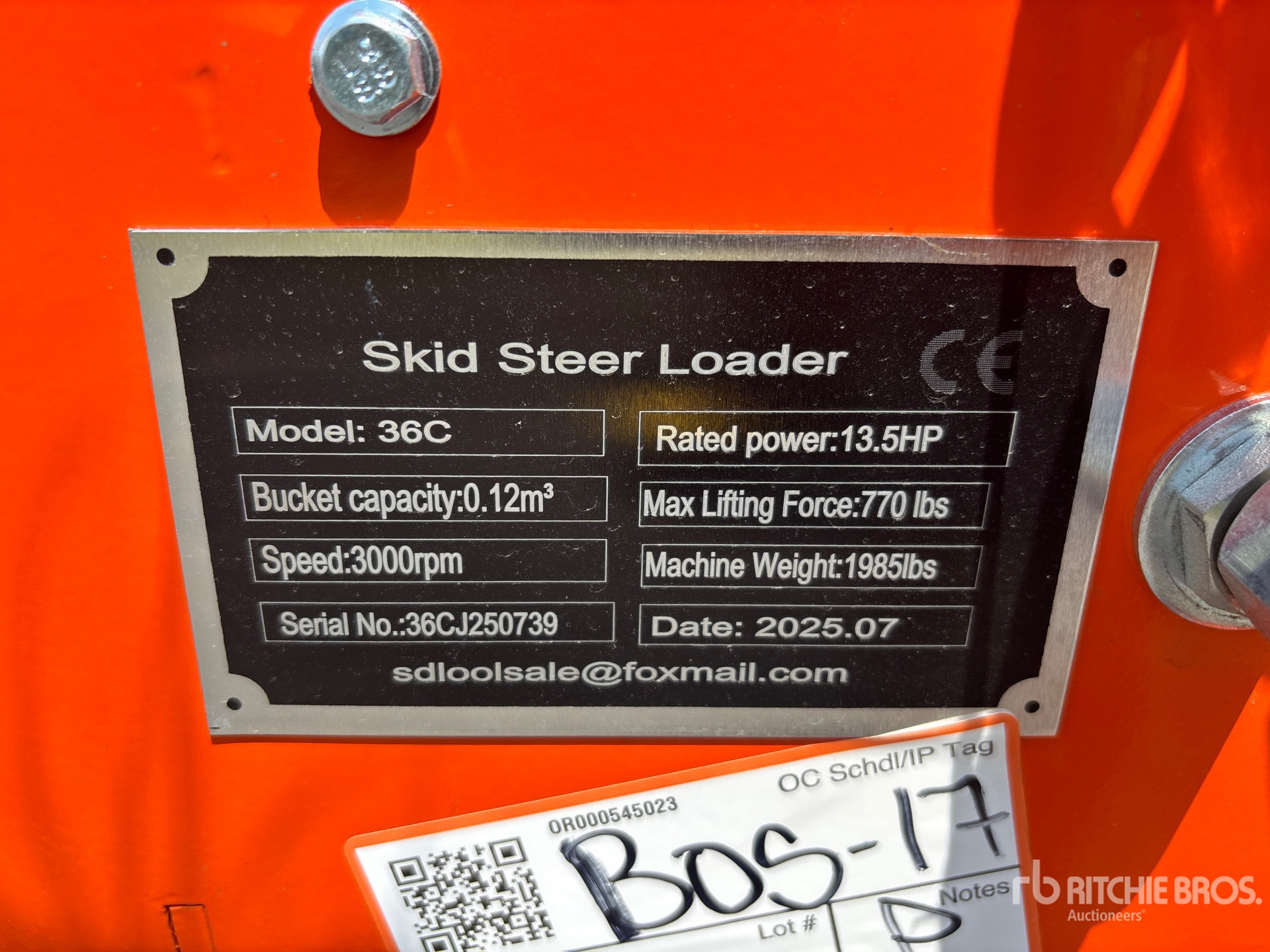 General Appearance with Serial Number / VIN