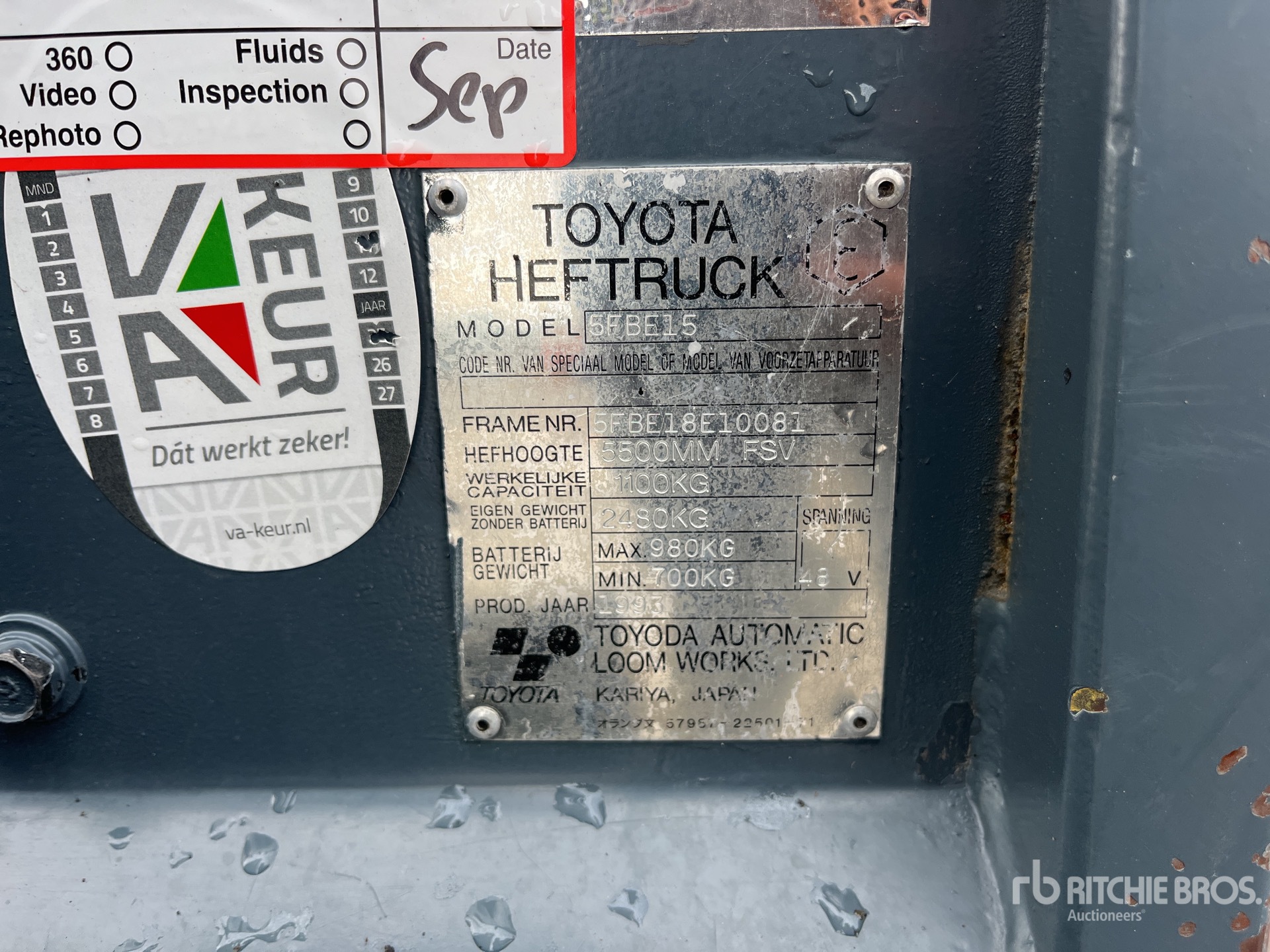General Appearance with Serial Number / VIN