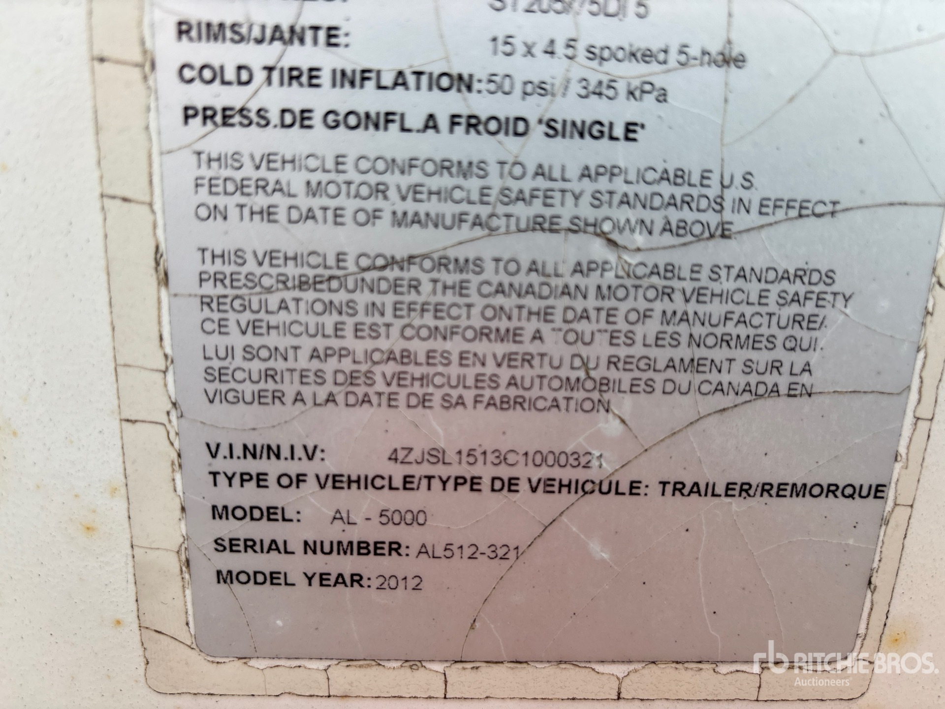 General Appearance with Serial Number / VIN