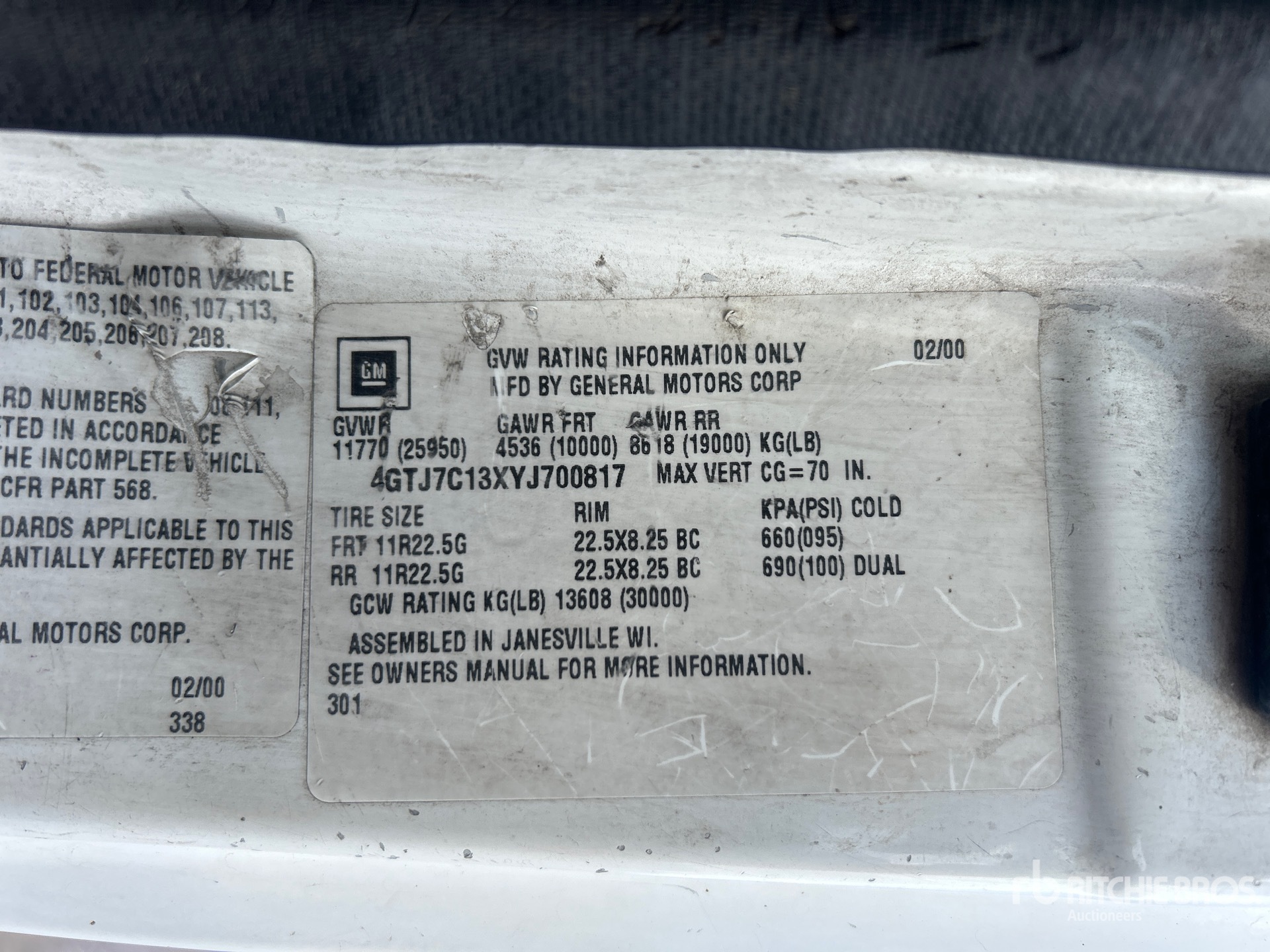 General Appearance with Serial Number / VIN
