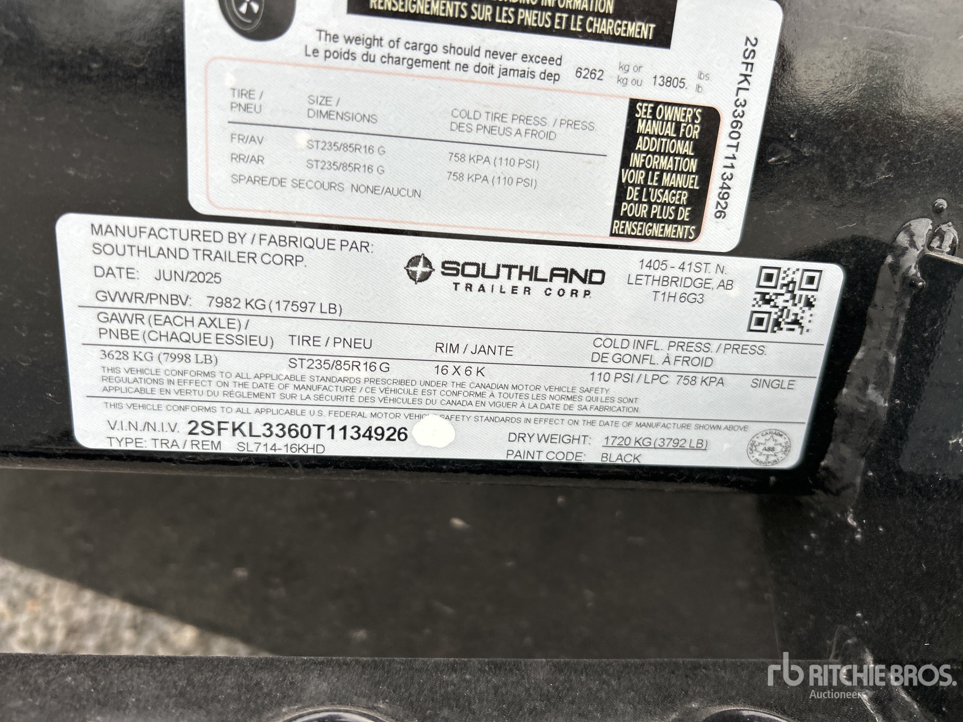 General Appearance with Serial Number / VIN