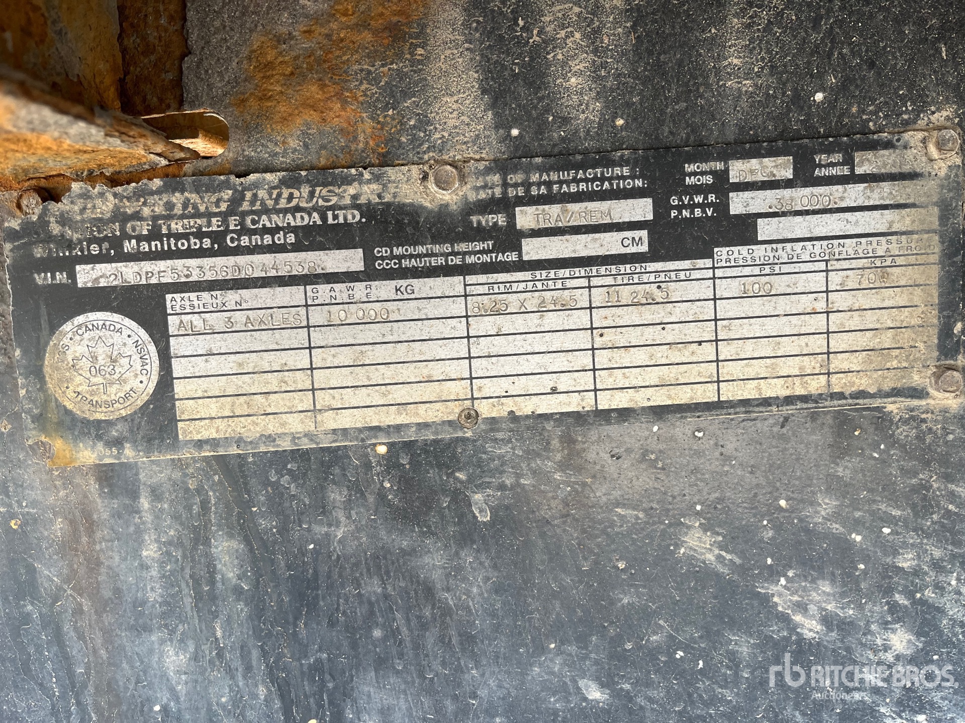 General Appearance with Serial Number / VIN