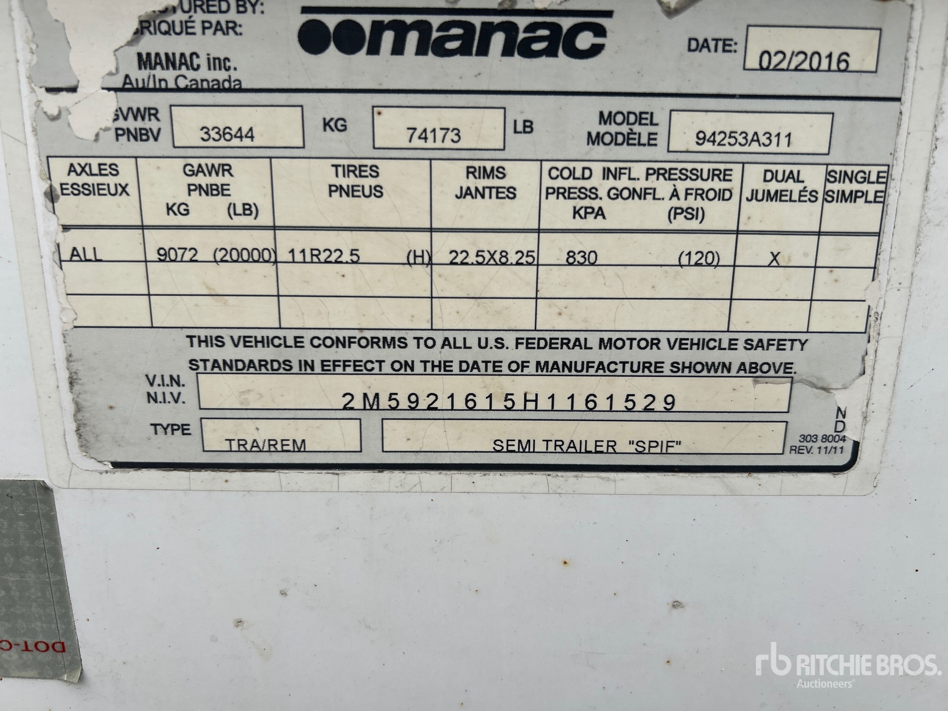 General Appearance with Numéro de série/Numéro d'identification du véhicule automobile