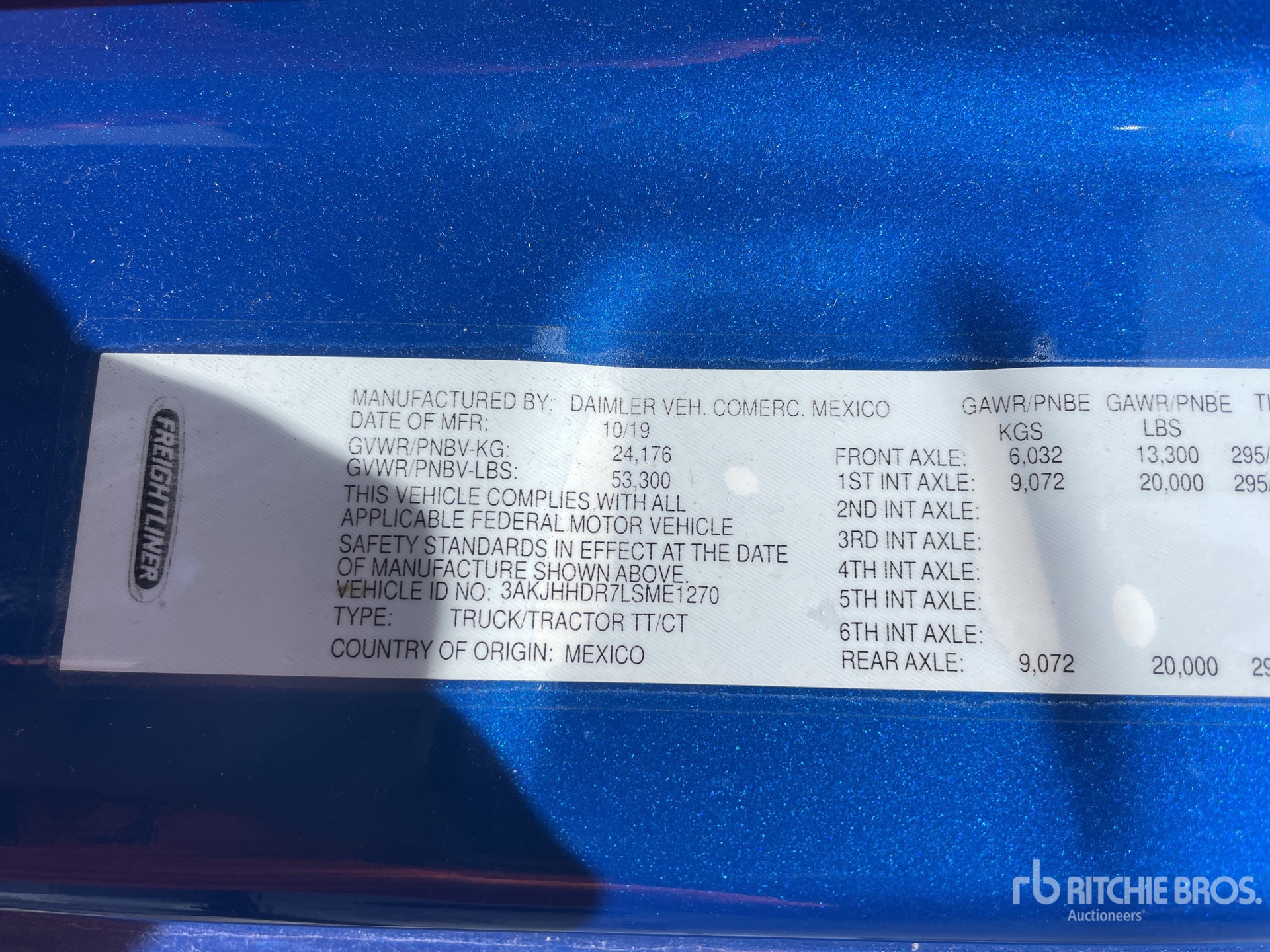 General Appearance with Serial Number / VIN
