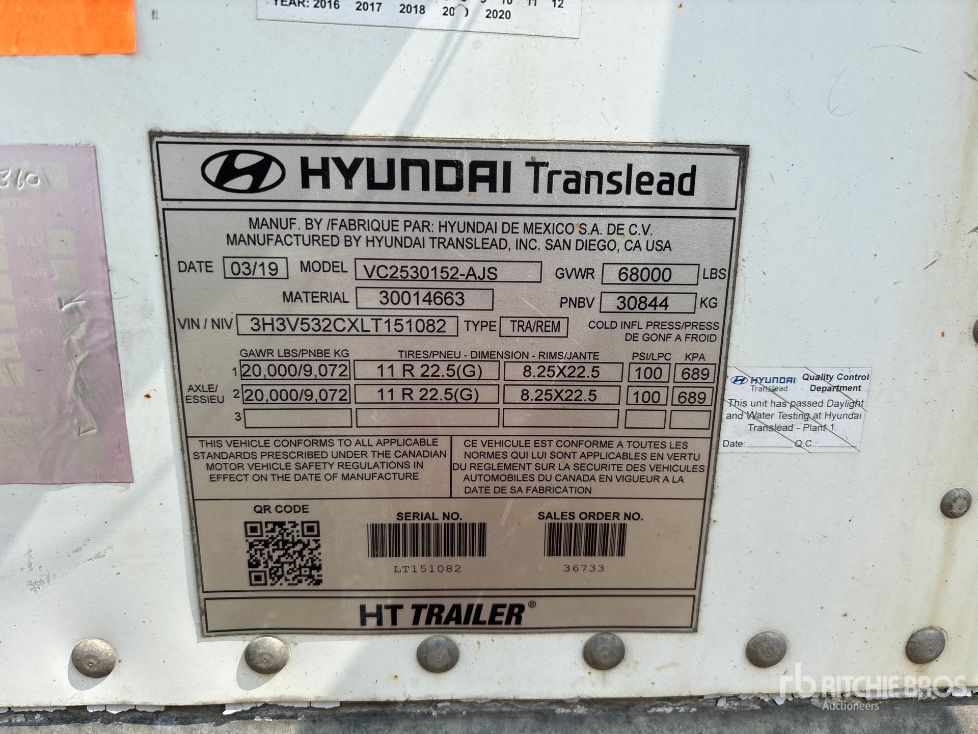 2020 Hyundai 53 FT X 102 IN T/A