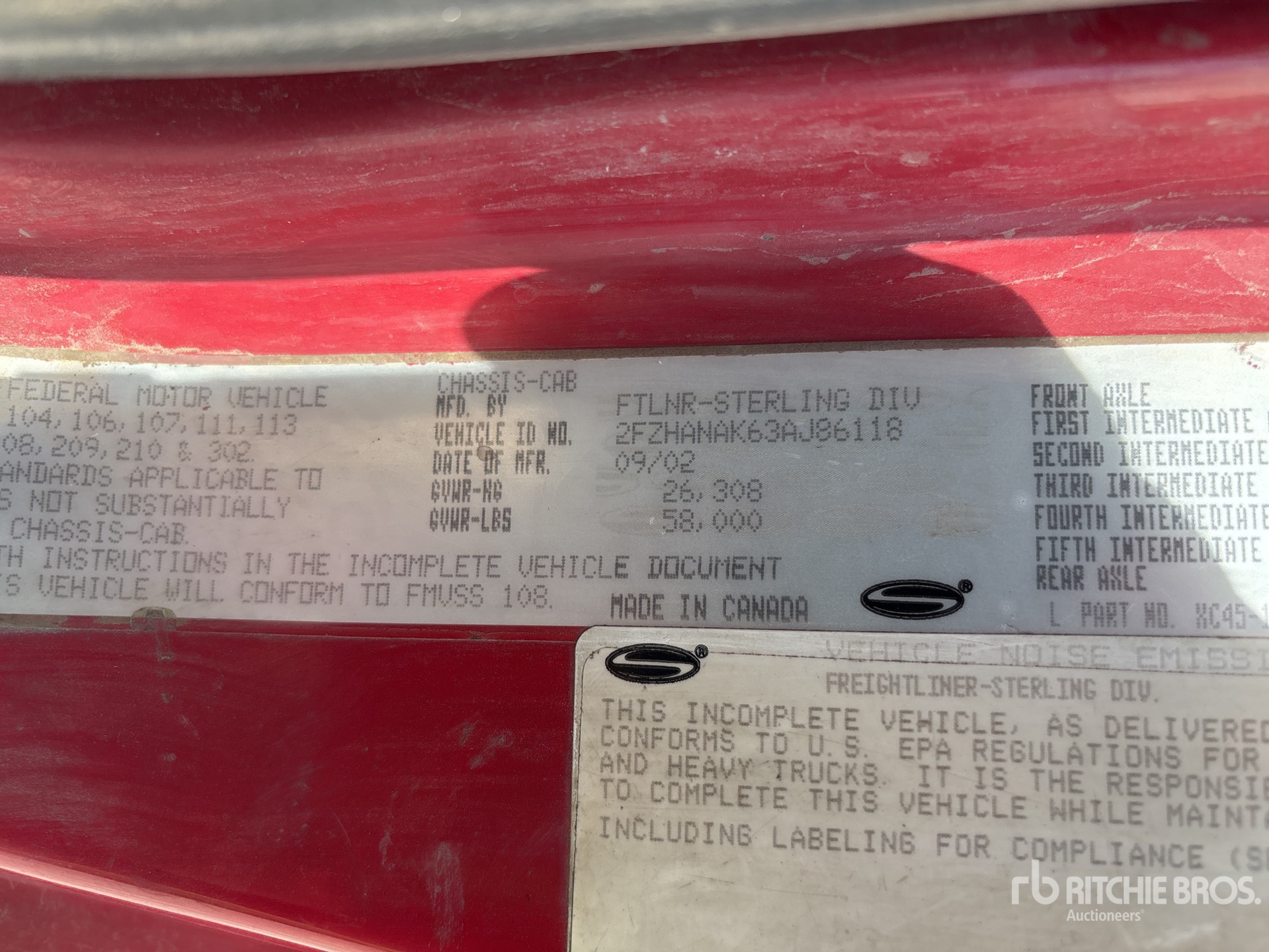 General Appearance with Serial Number / VIN