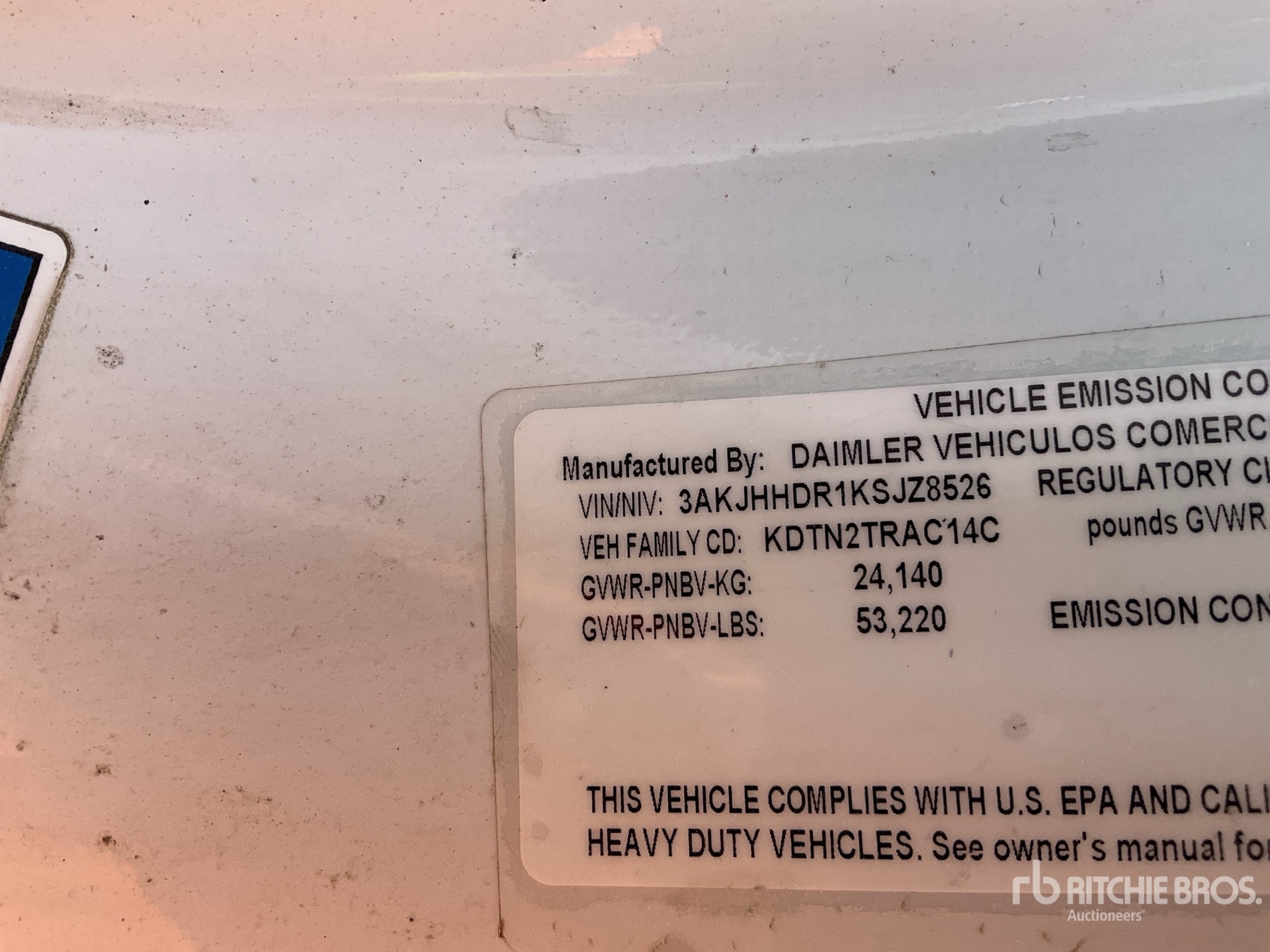 General Appearance with Numéro de série/Numéro d'identification du véhicule automobile