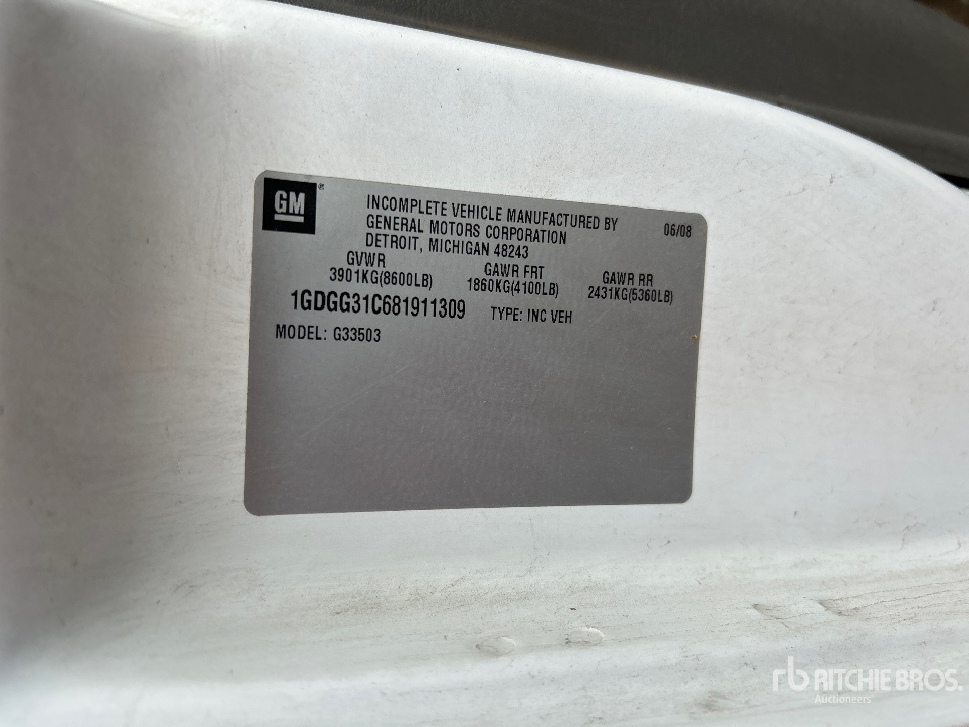 General Appearance with Serial Number / VIN