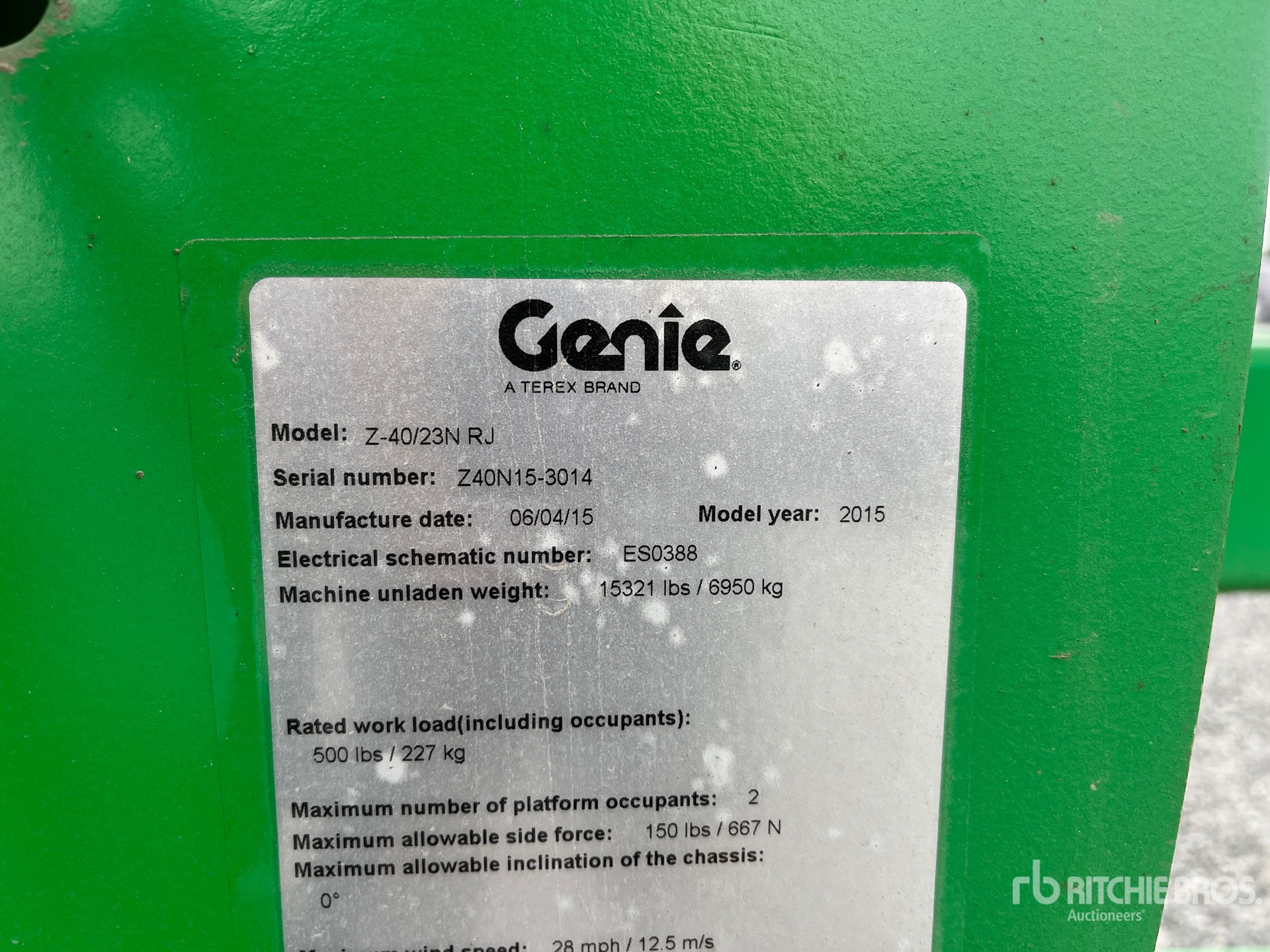 General Appearance with N.º de serie/VIN