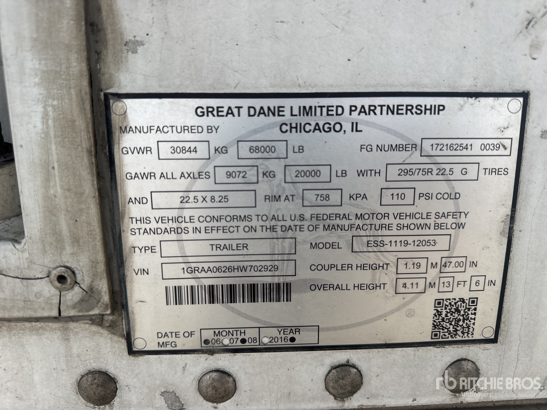 General Appearance with Serial Number / VIN