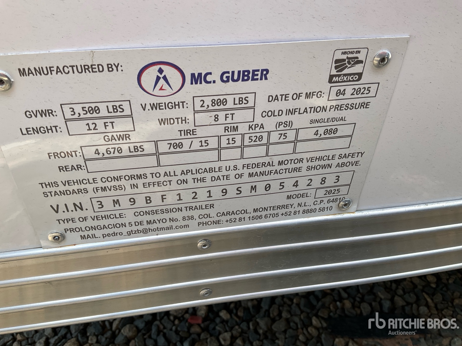 General Appearance with Serial Number / VIN