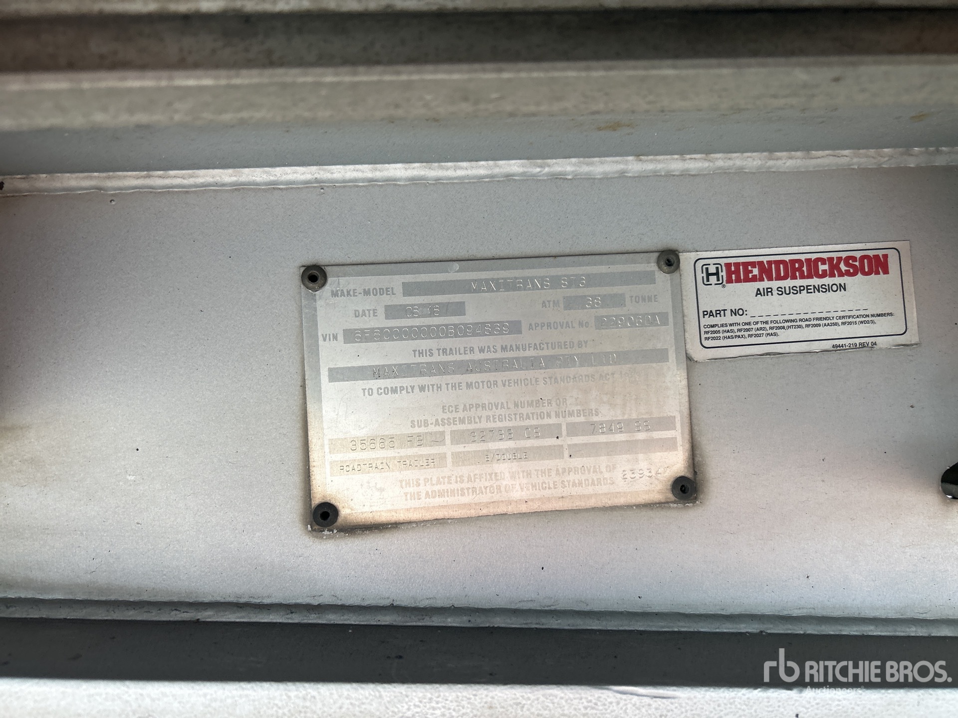 General Appearance with Serial Number / VIN