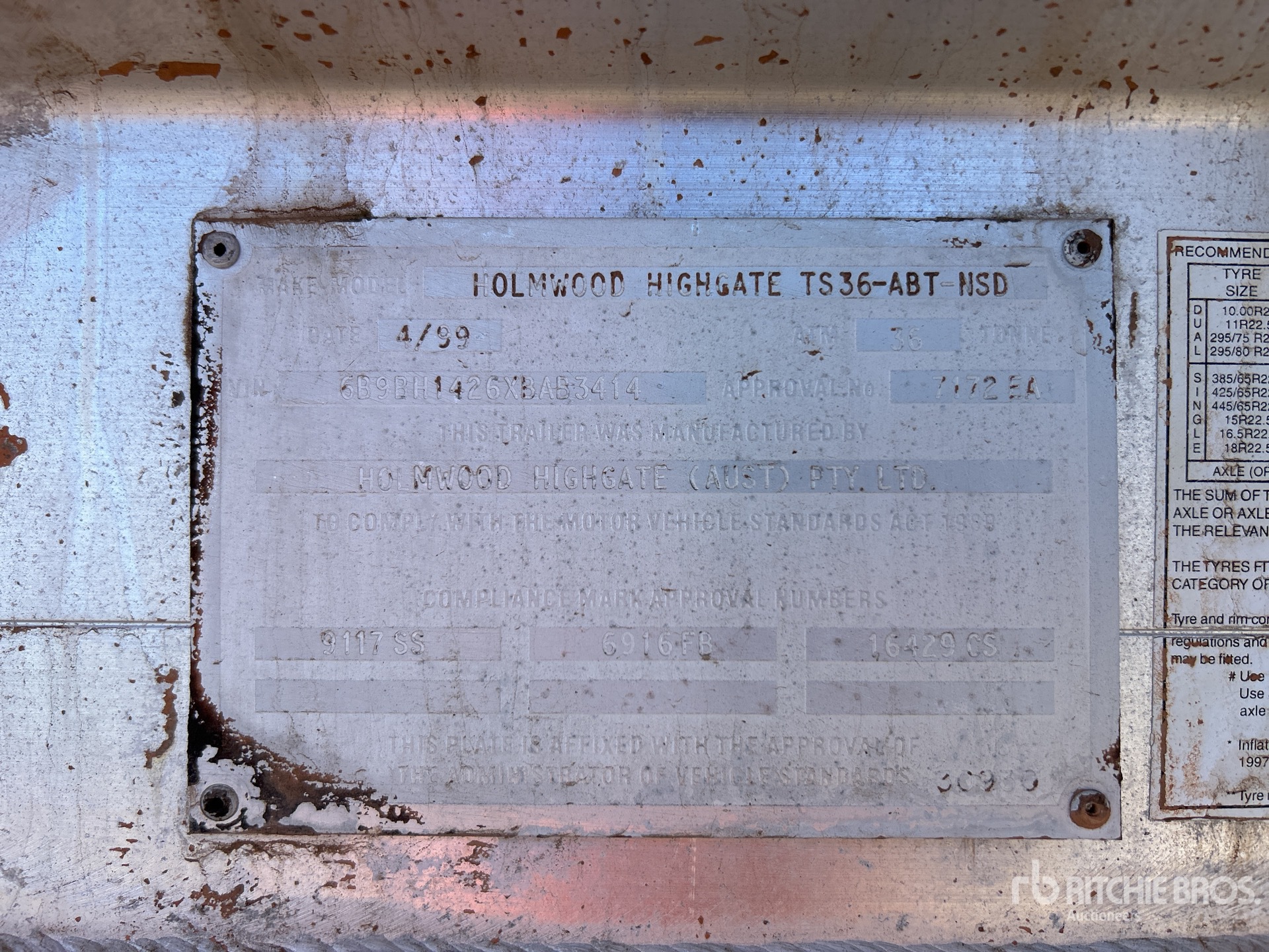 General Appearance with Serial Number / VIN