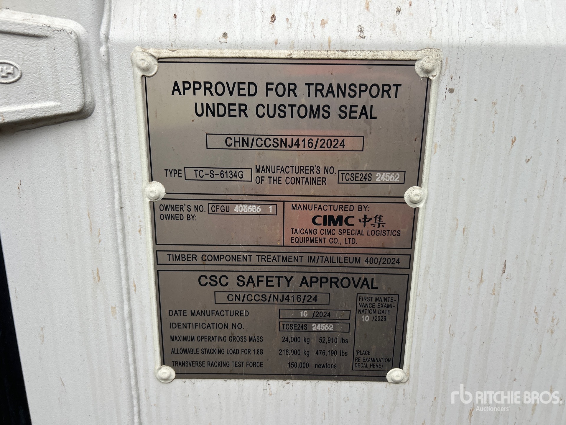 General Appearance with Serial Number / VIN