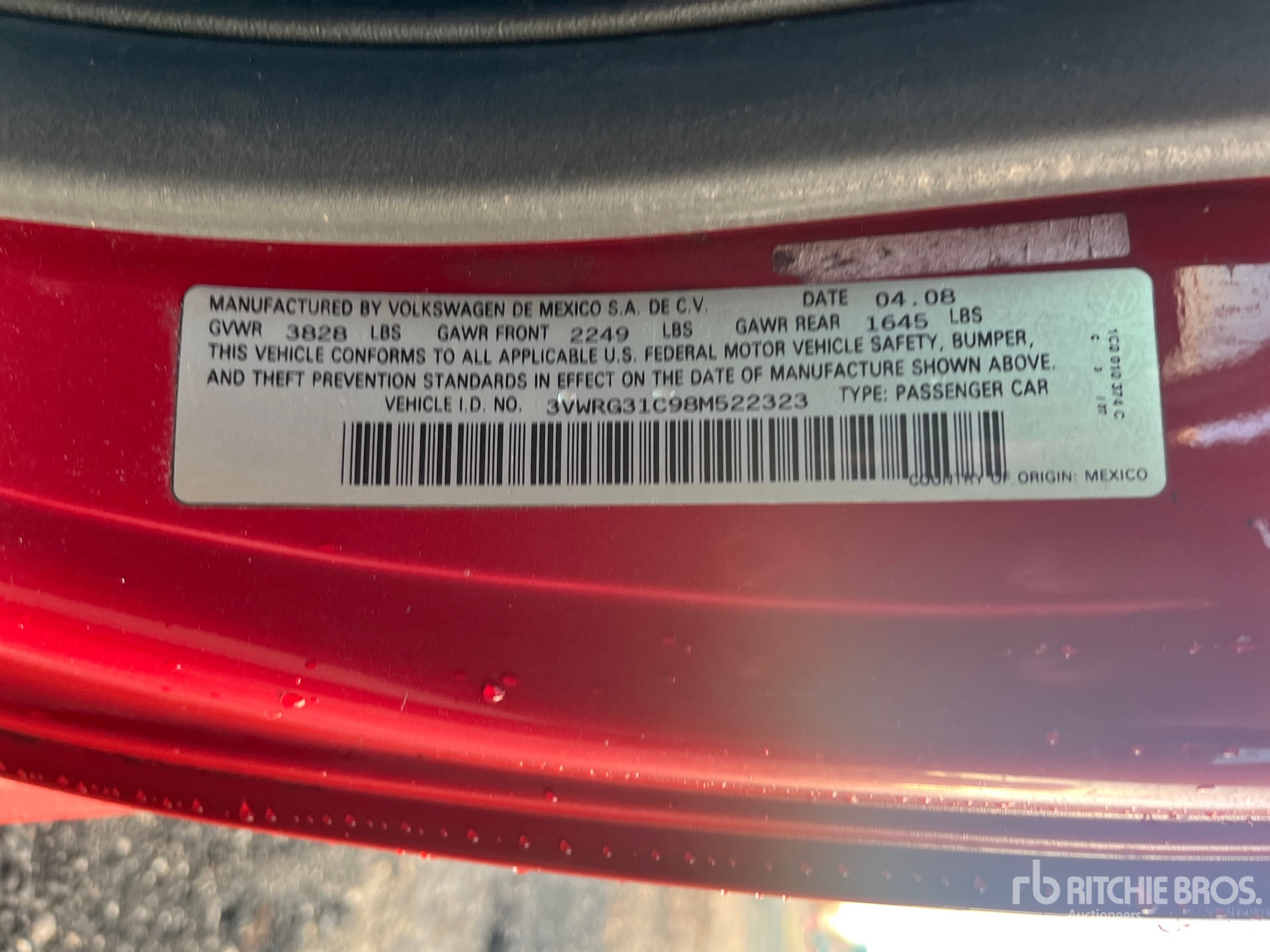 General Appearance with Serial Number / VIN