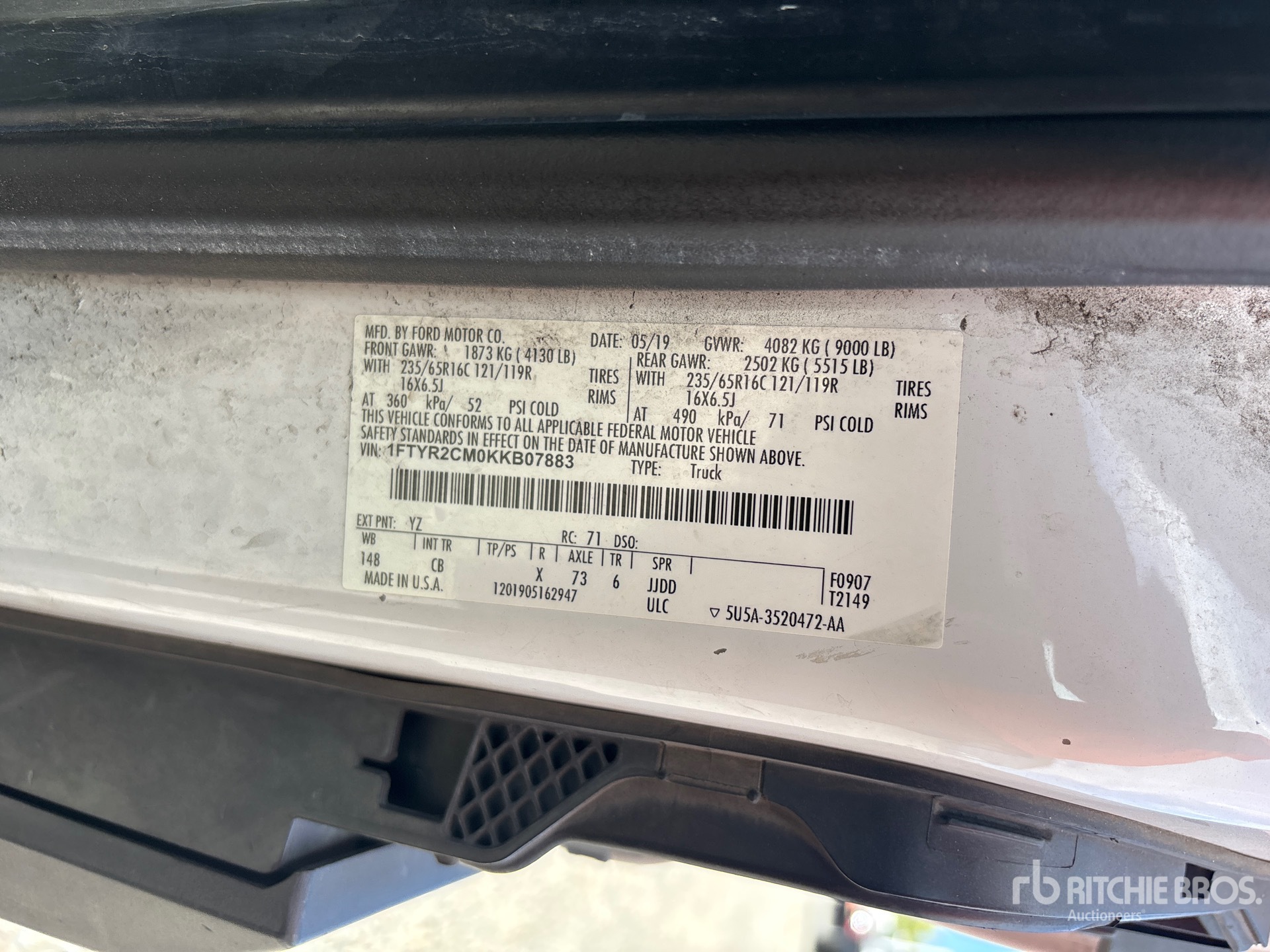 General Appearance with Serial Number / VIN