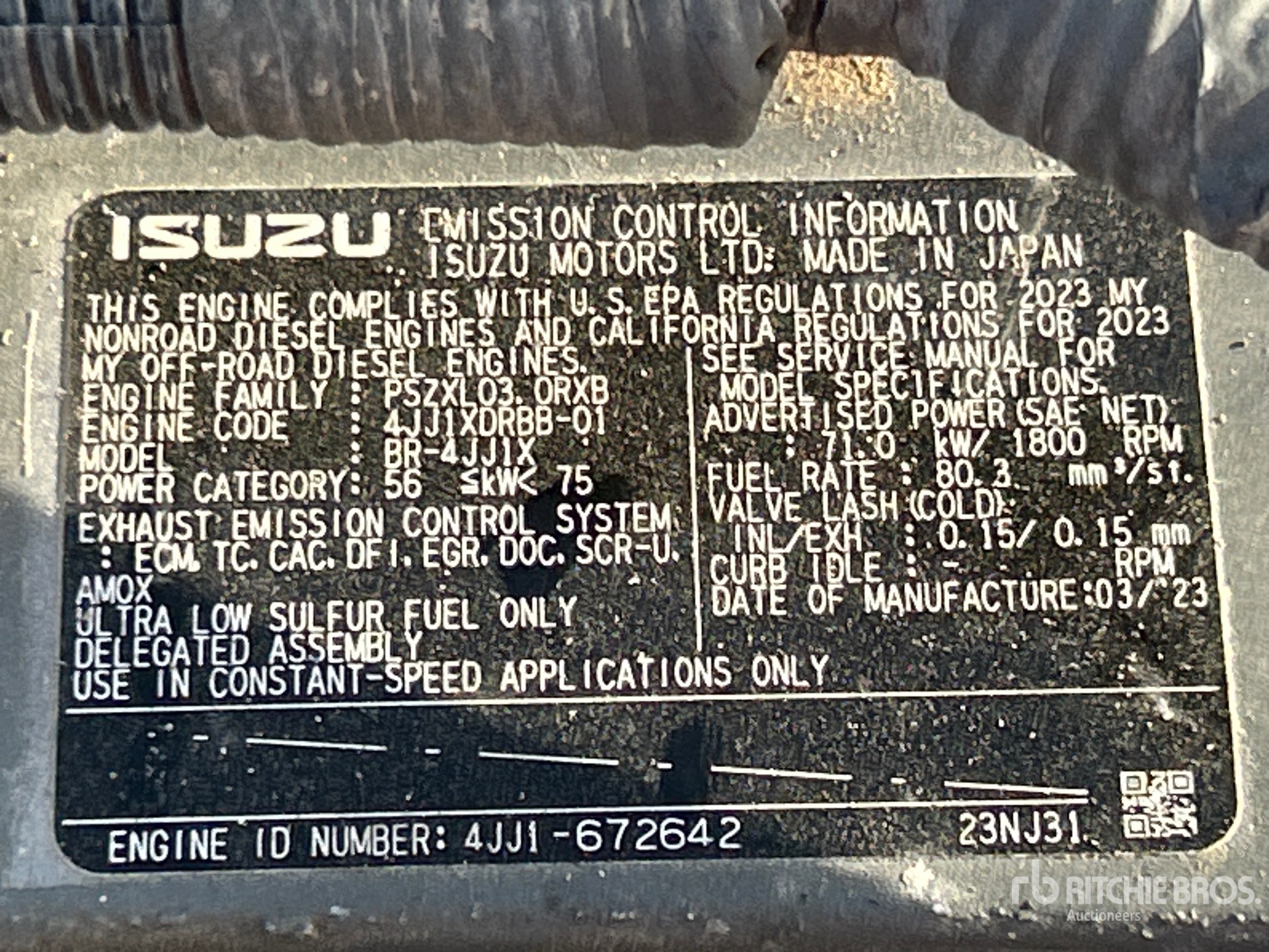 General Appearance with Serial Number / VIN